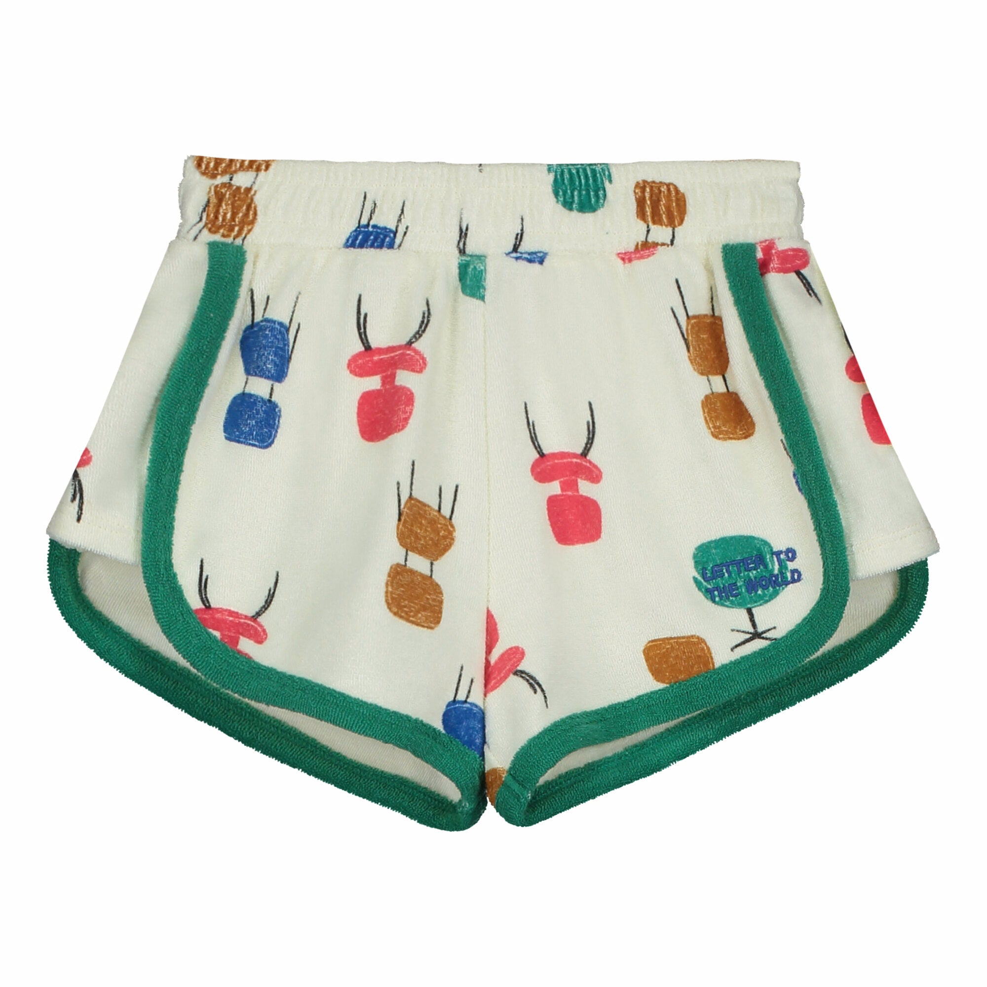 Boys & Girls White Printed Cotton Shorts