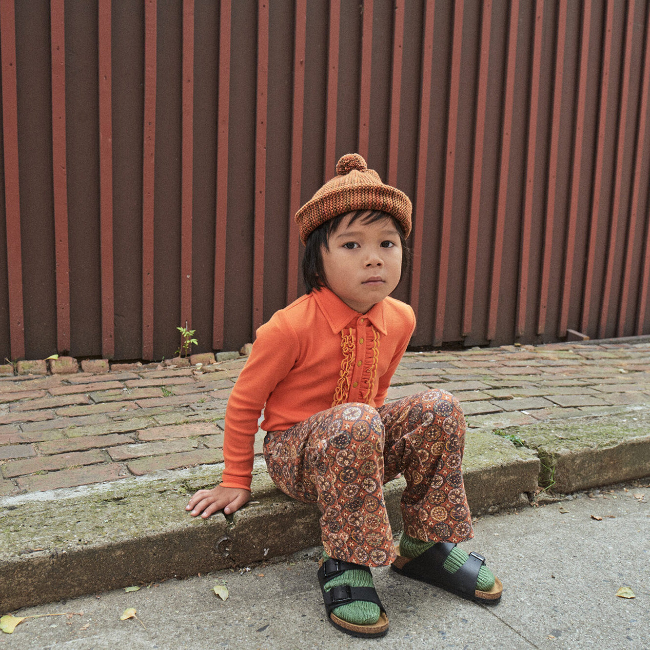 Girls Orange Cotton Polo Shirt