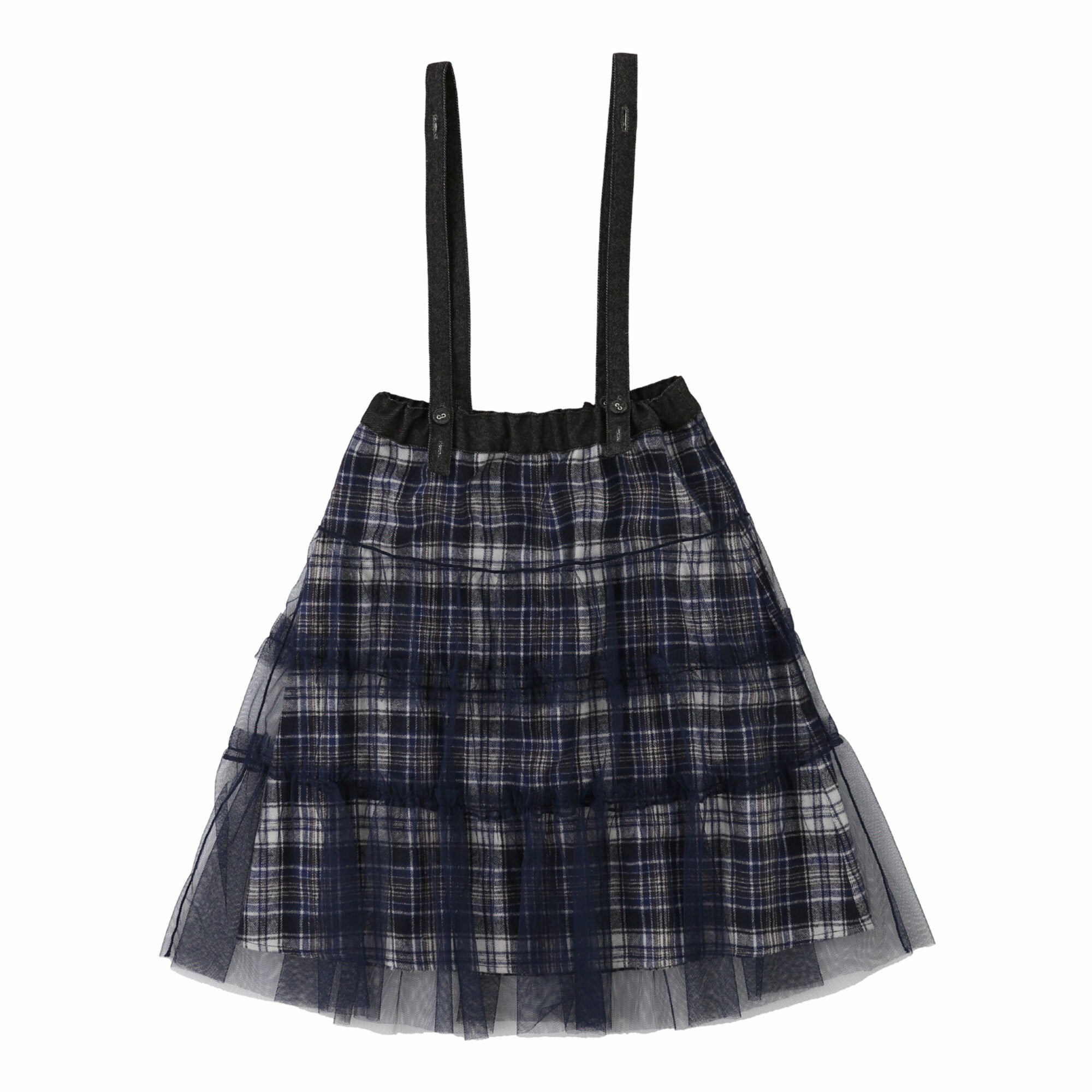 Girls Navy Check Skirt
