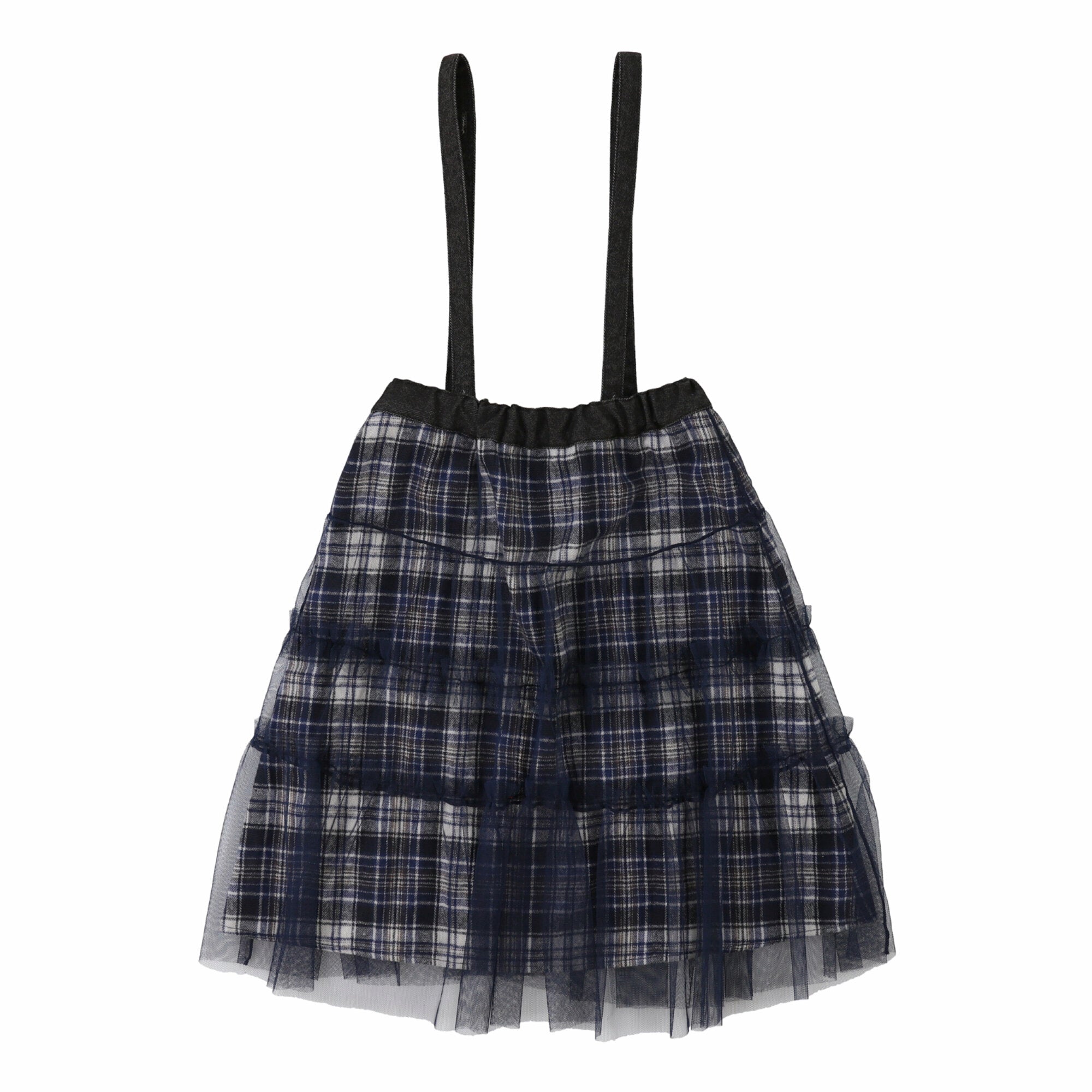 Girls Navy Check Skirt