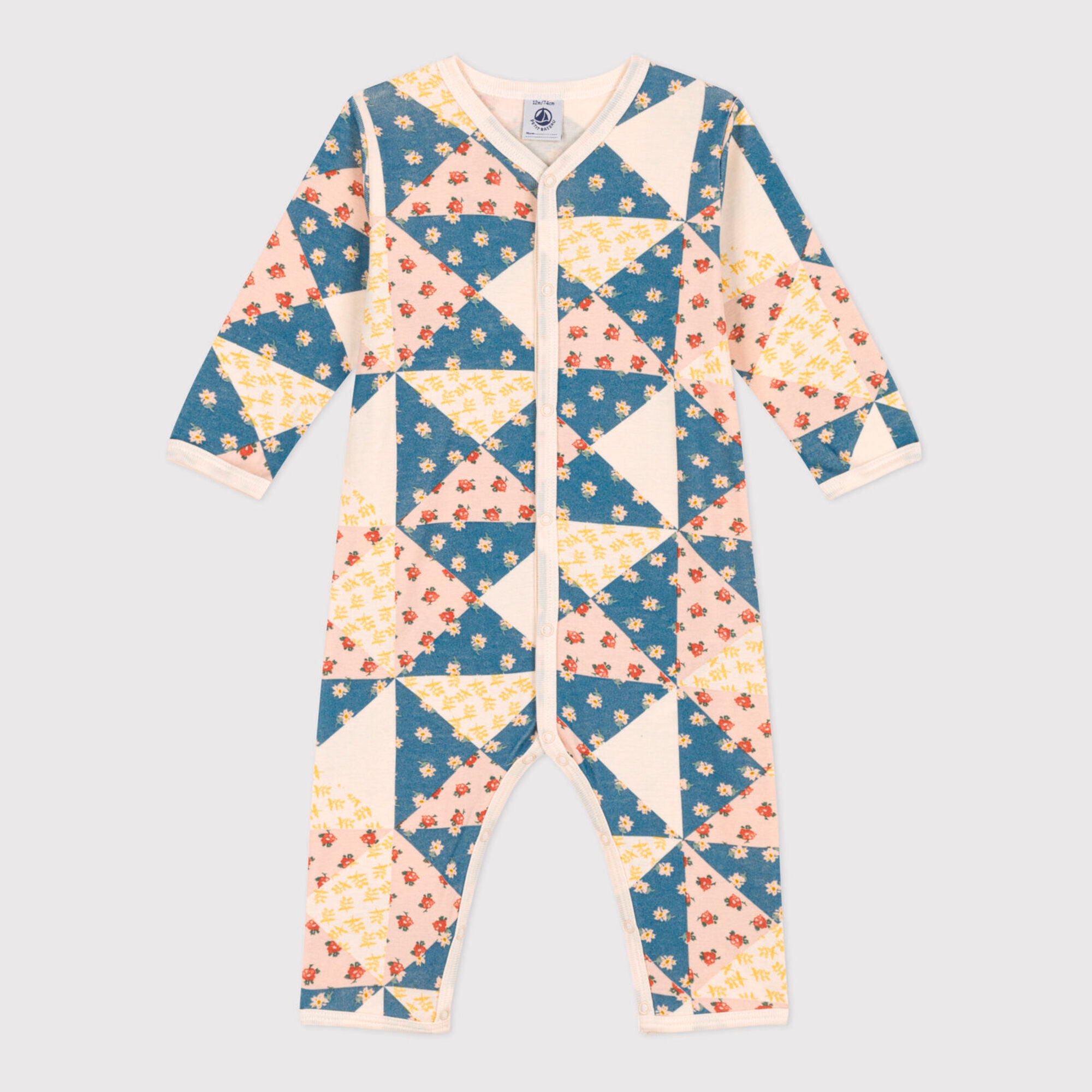 Baby Girls Multicolor Floral Cotton Babysuit