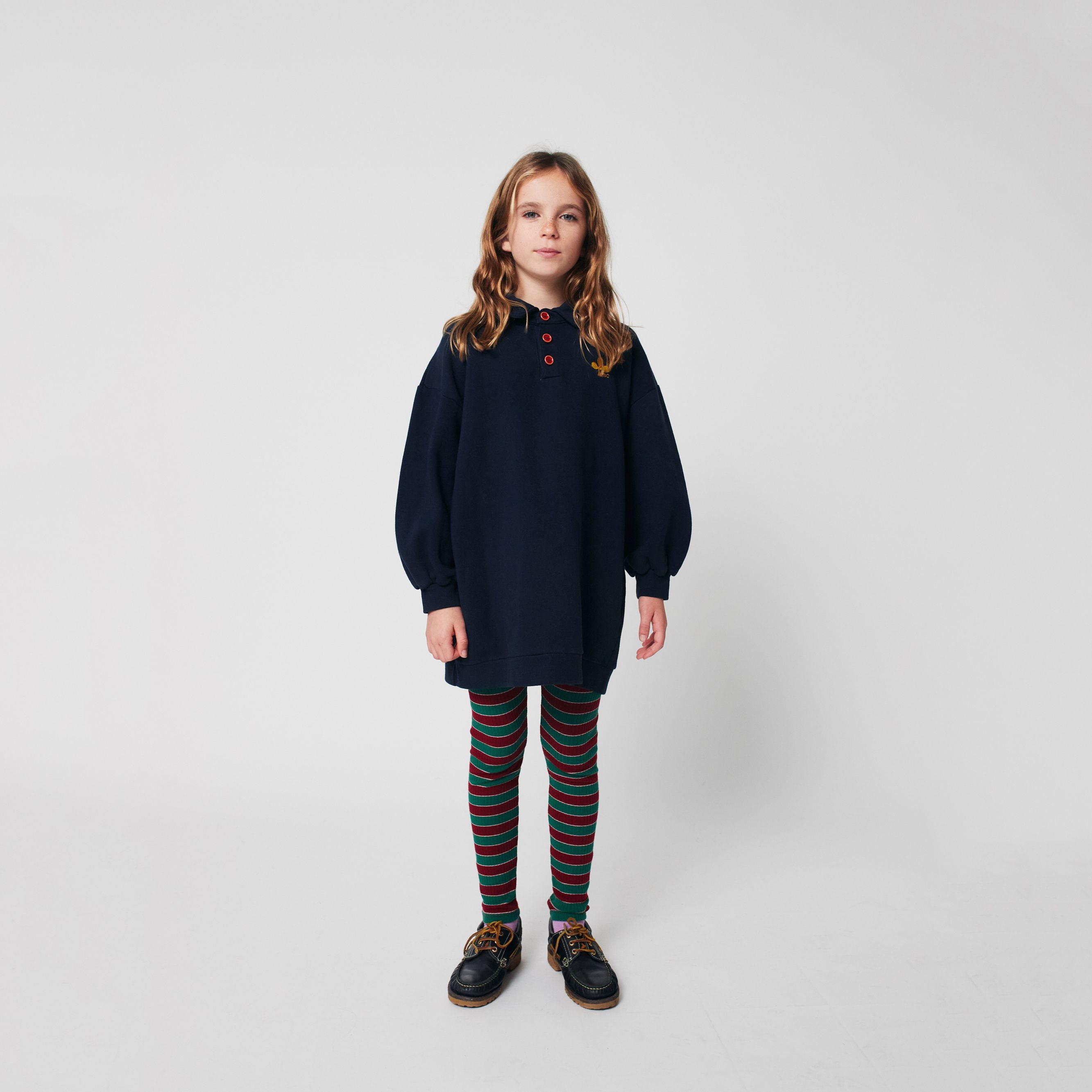Girls Dark Blue Cotton Dress
