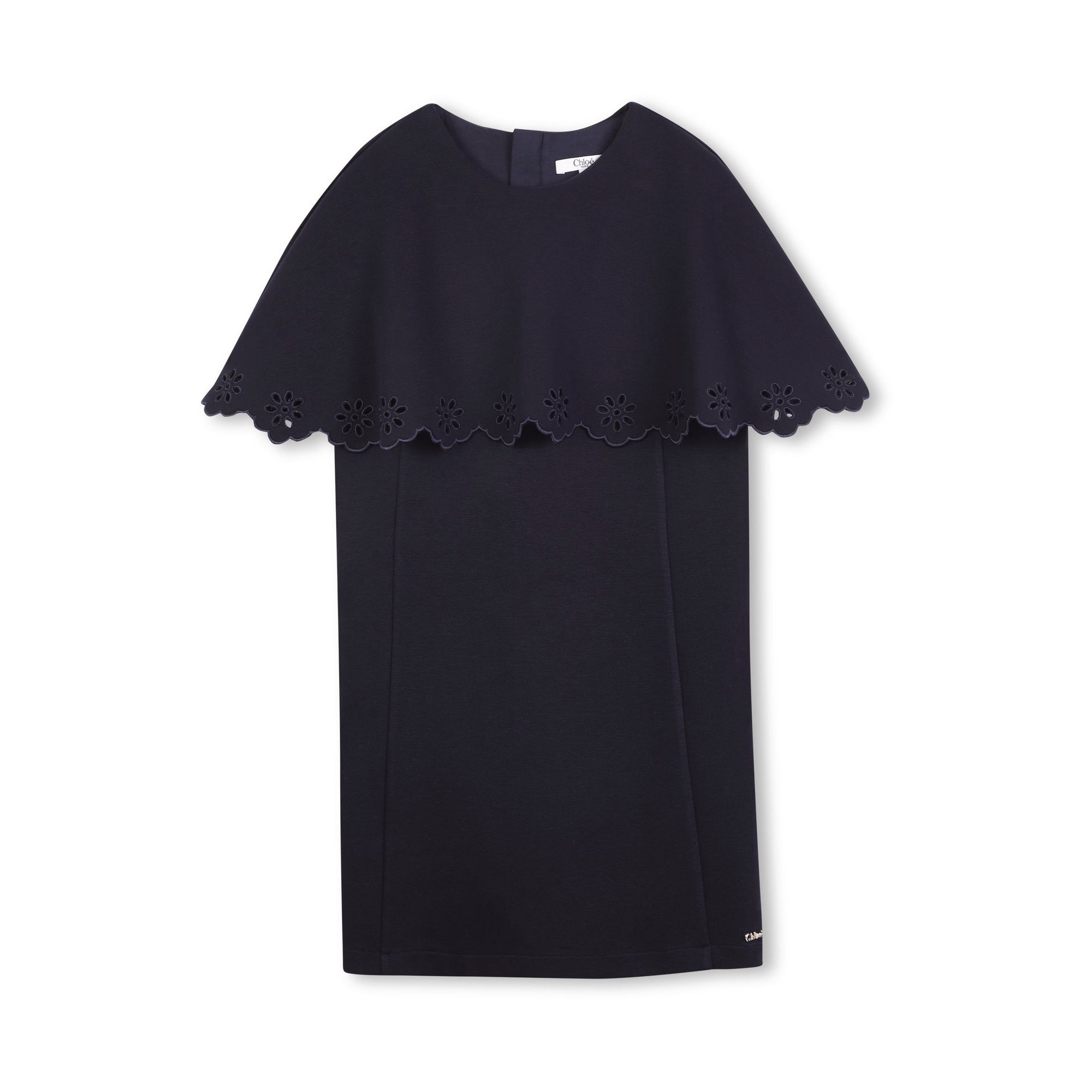 Girls Dark Blue Ruffled Dress