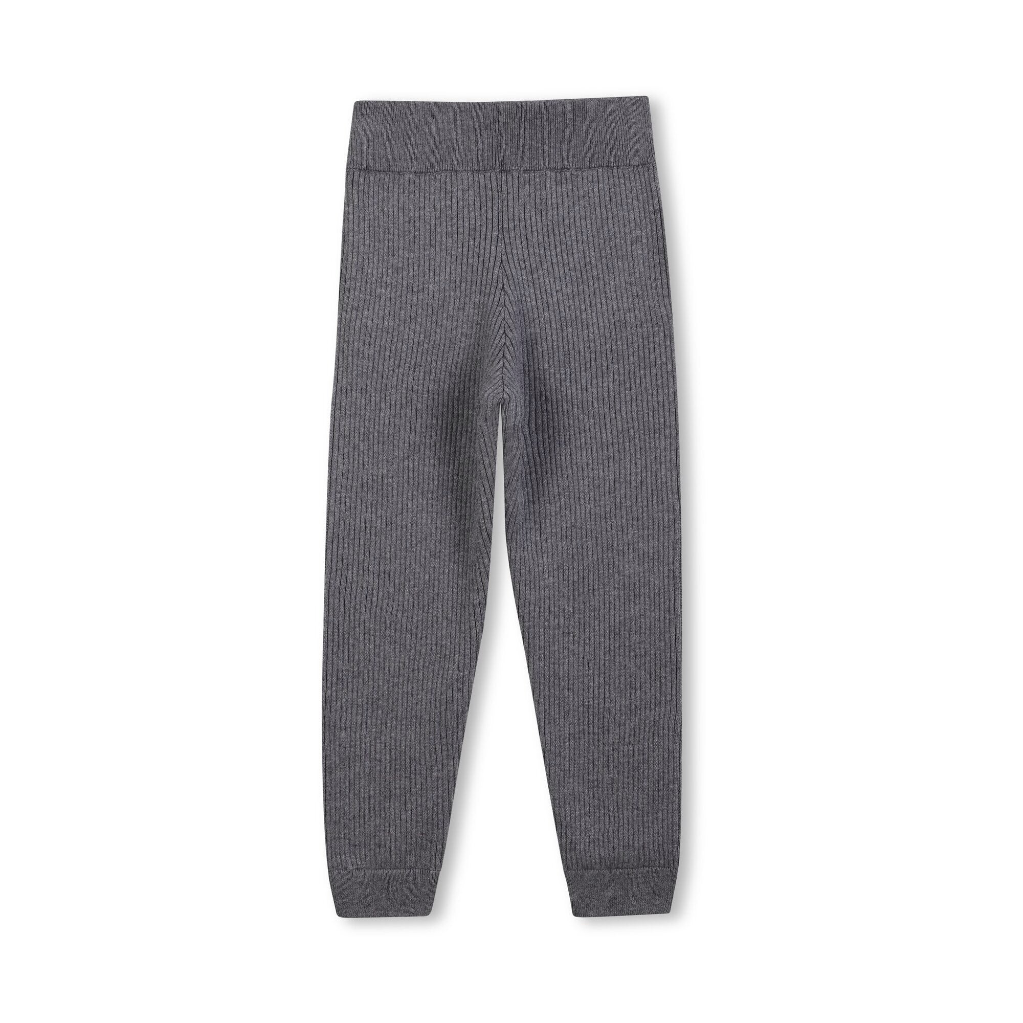 Girls Grey Cotton Knit Trousers