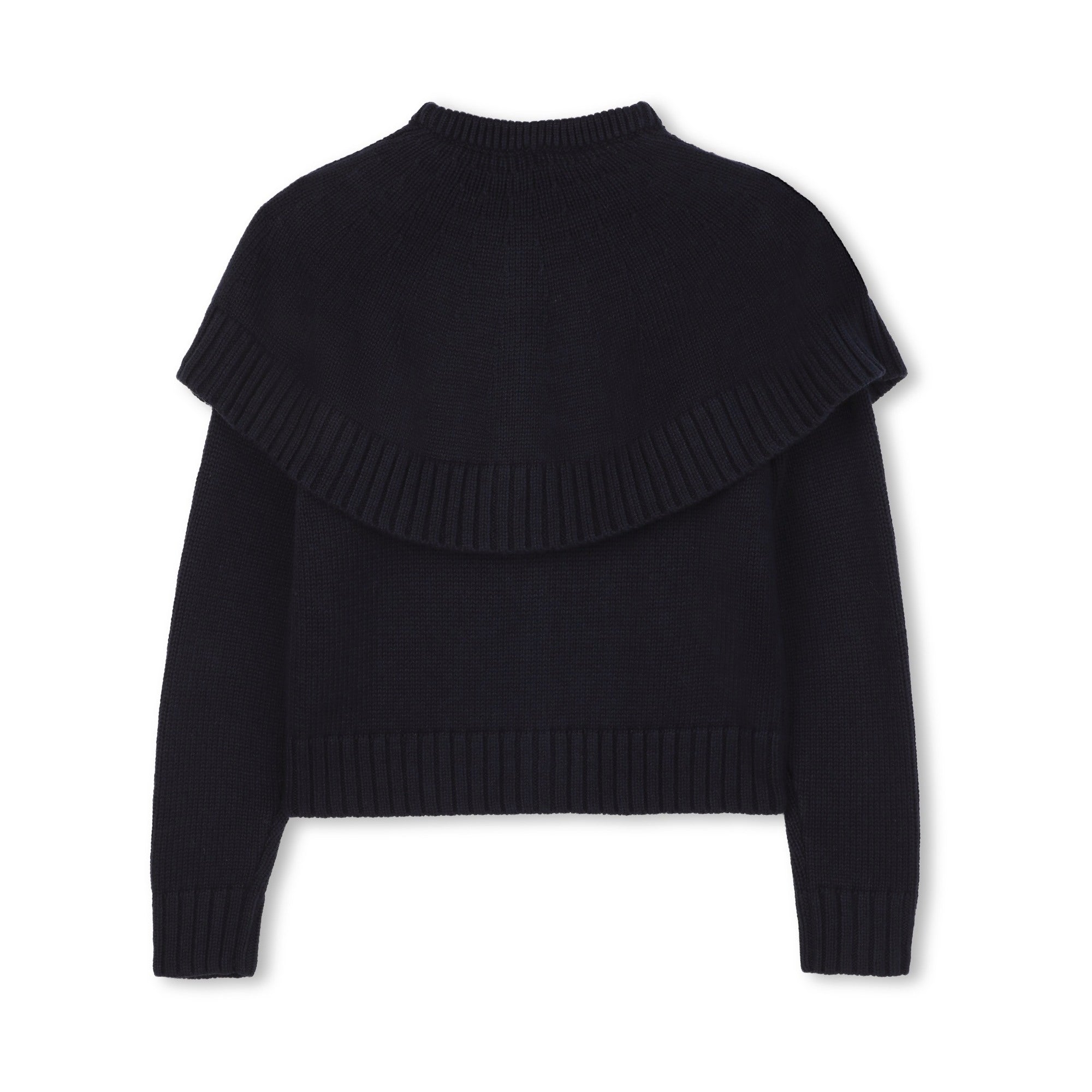 Girls Dark Blue Cotton Knit Cardigan