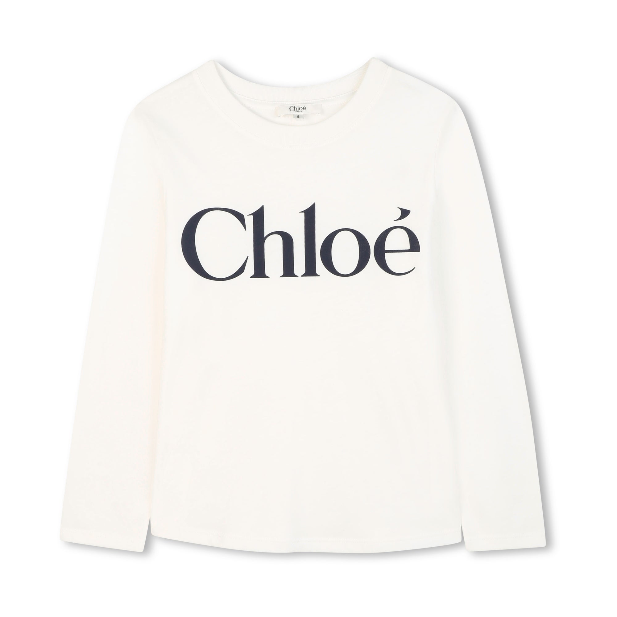 Girls White Logo Cotton T-Shirt