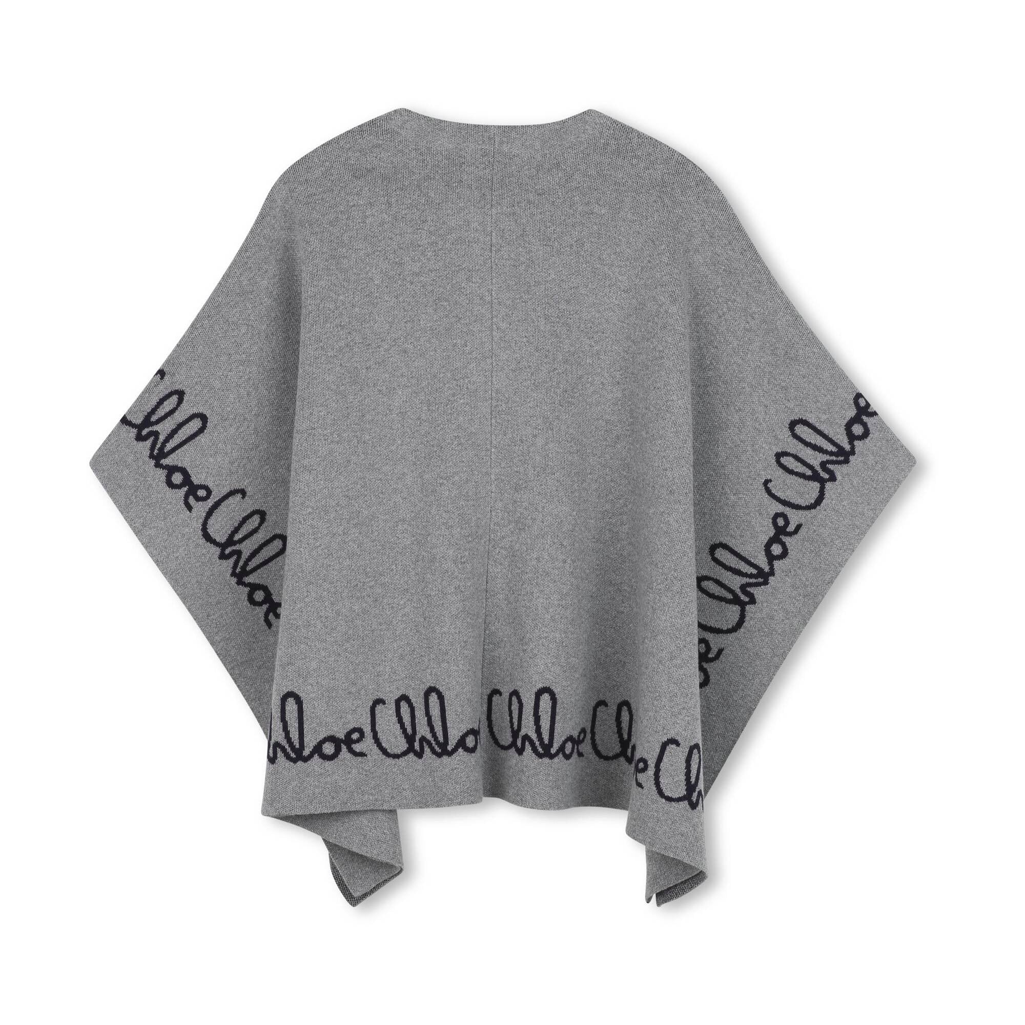 Girls Grey Logo Cotton Cape