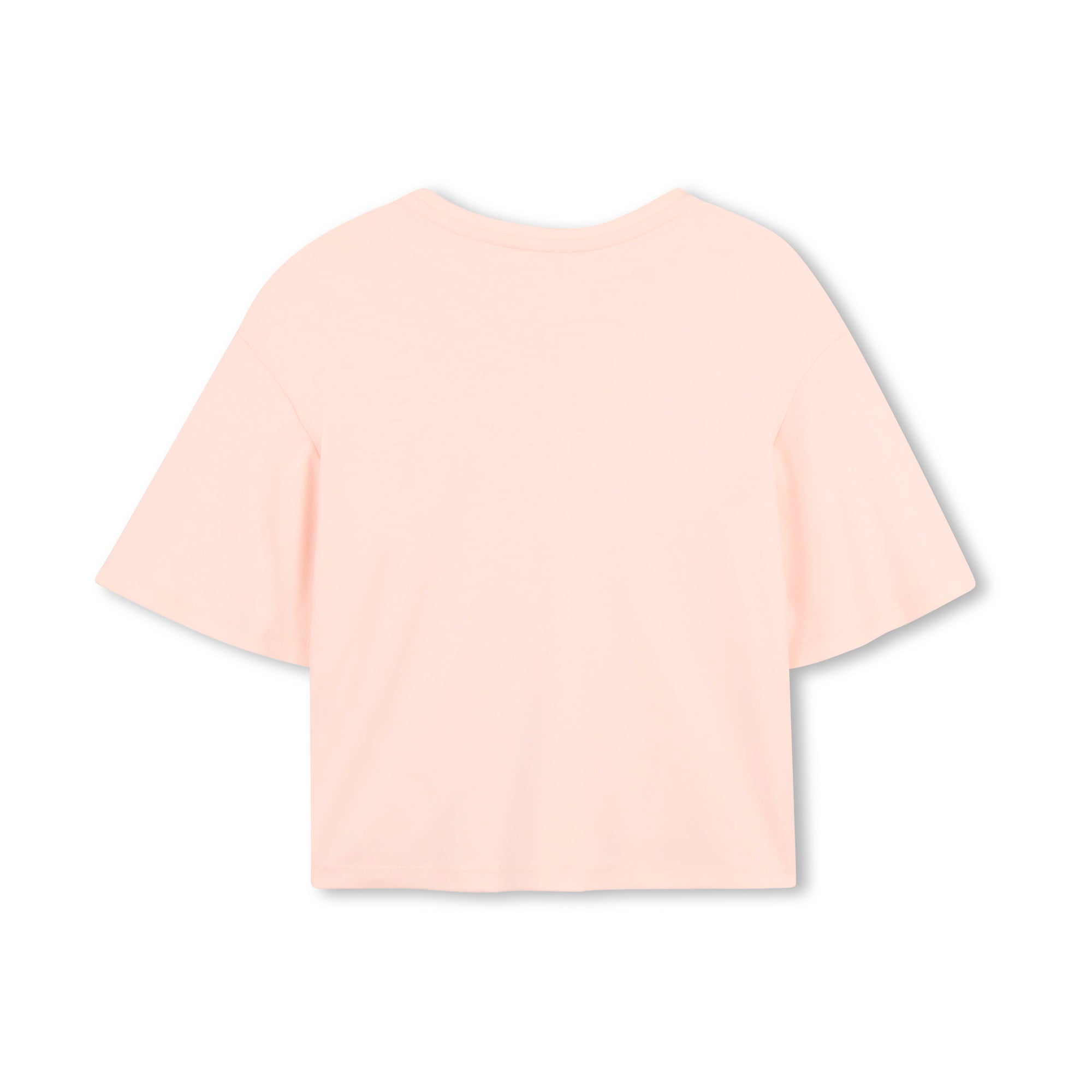 Girls Light Pink Logo Cotton T-Shirt