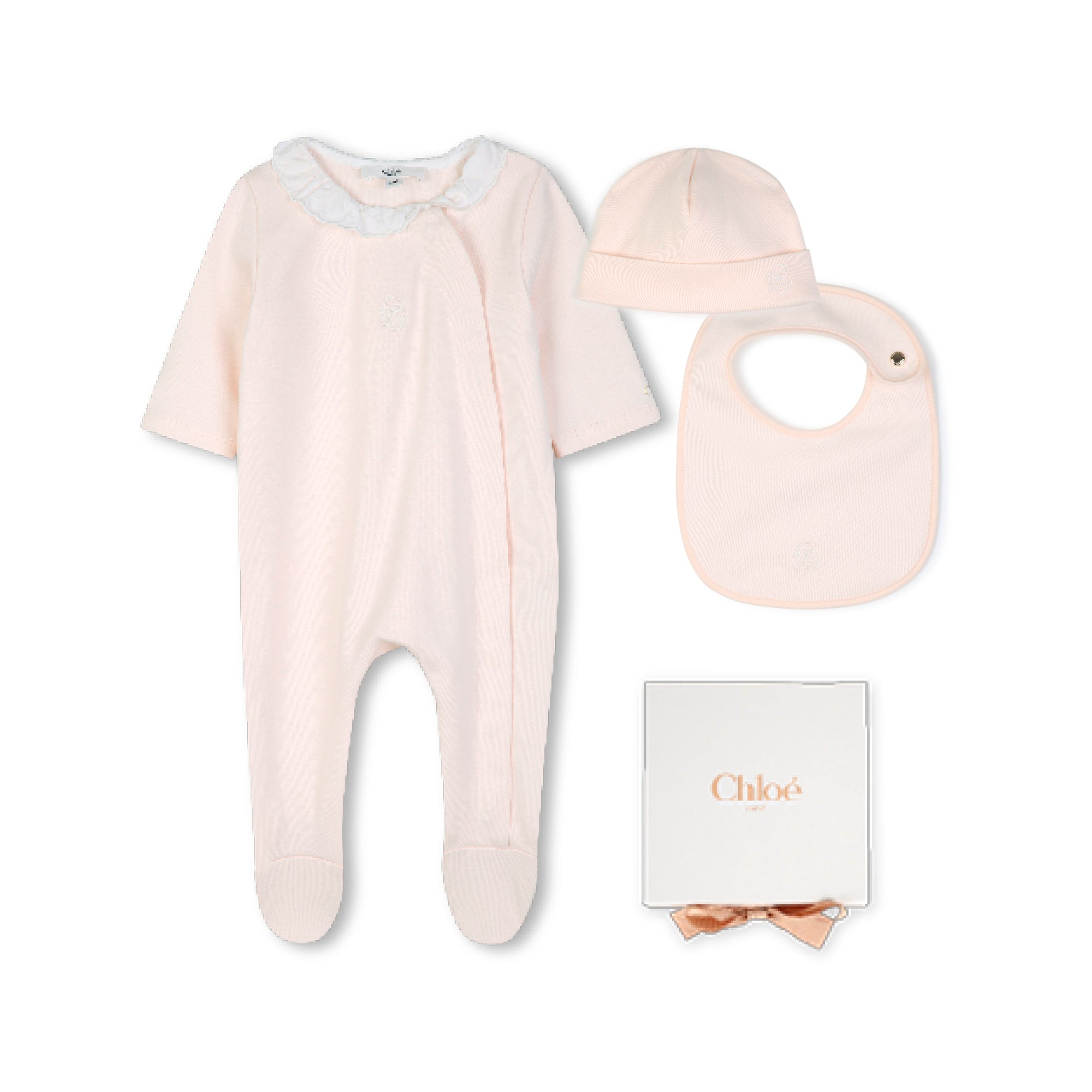 Baby Girls Light Pink Cotton Babysuit Gift Set(3 Pack)