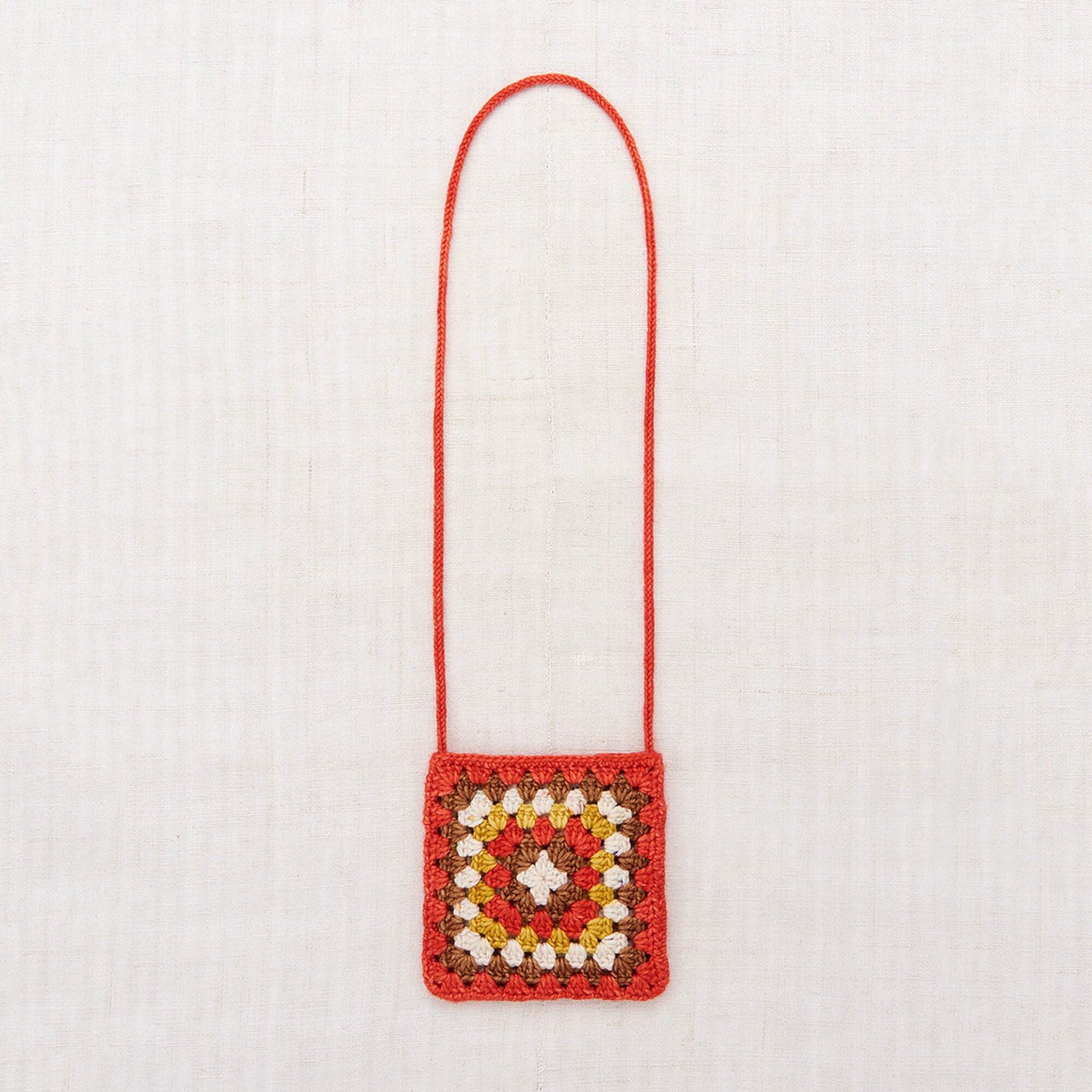 Girls Red Crochet Wool Shoulder Bag