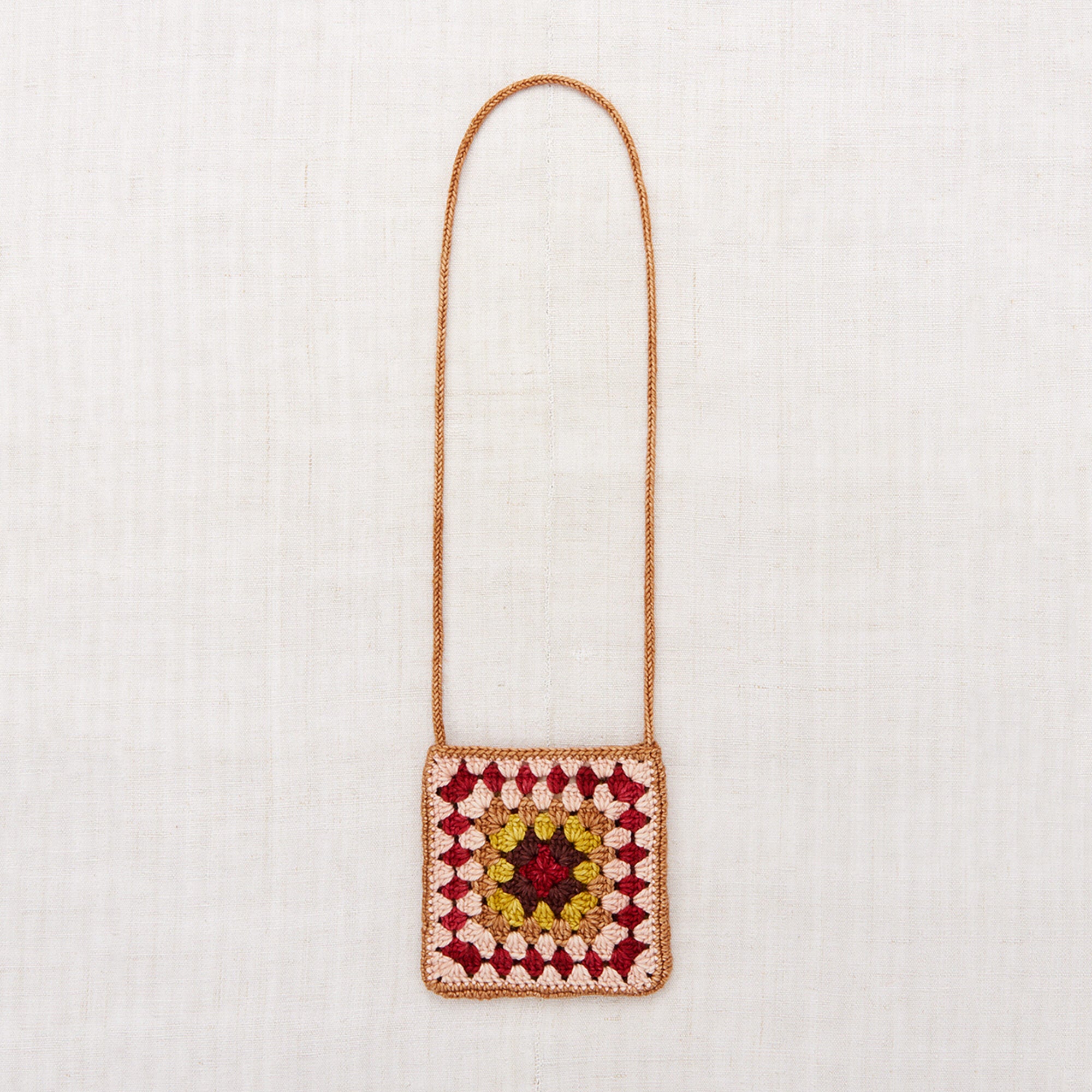 Girls Rose Gold Crochet Wool Shoulder Bag