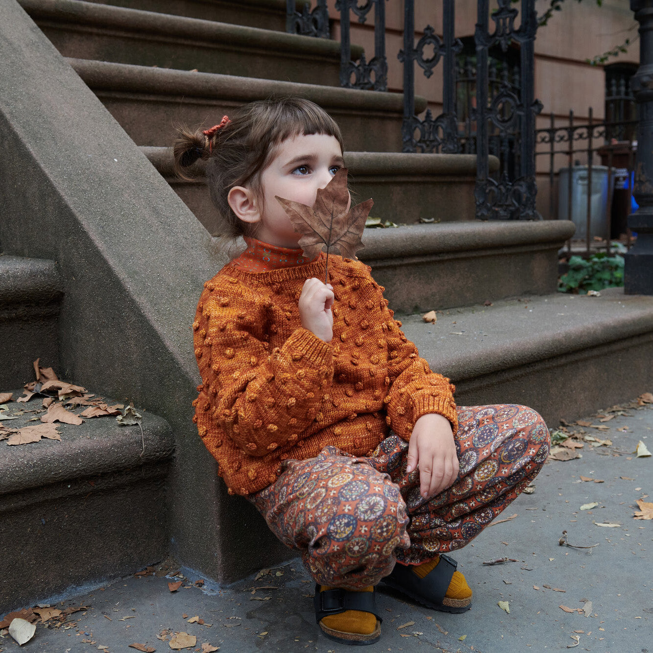 Girls Caramel Popcorn Wool Sweater