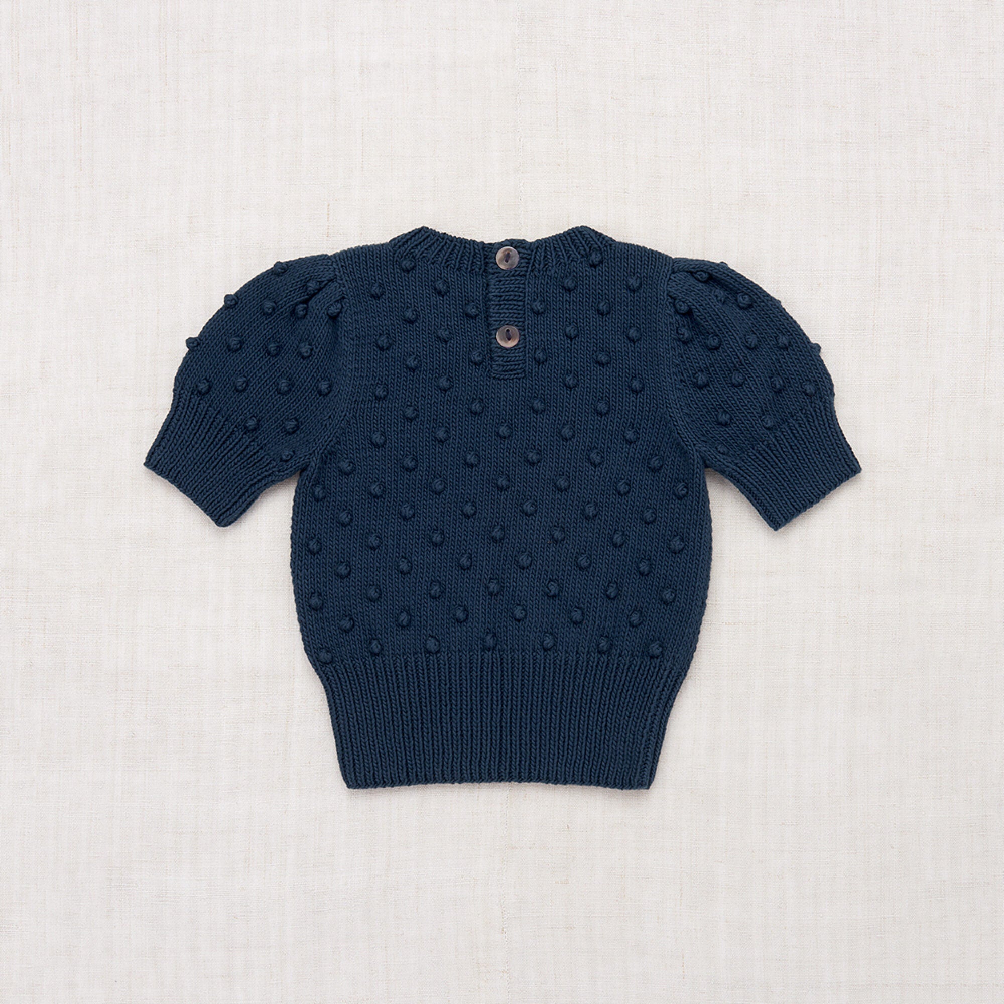 Girls Navy Popcorn Cotton Sweater