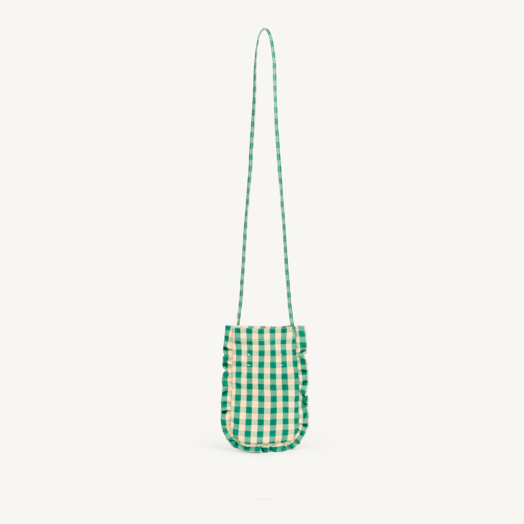 Girls Green Check Logo Shoulder Bag