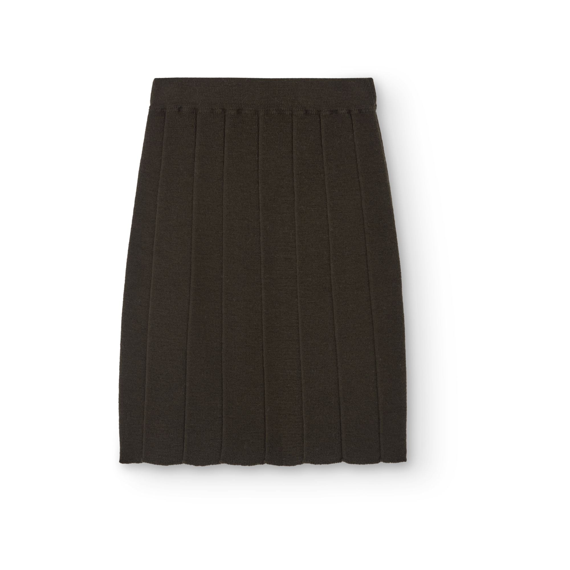 Girls Olive Knit Wool Skirt