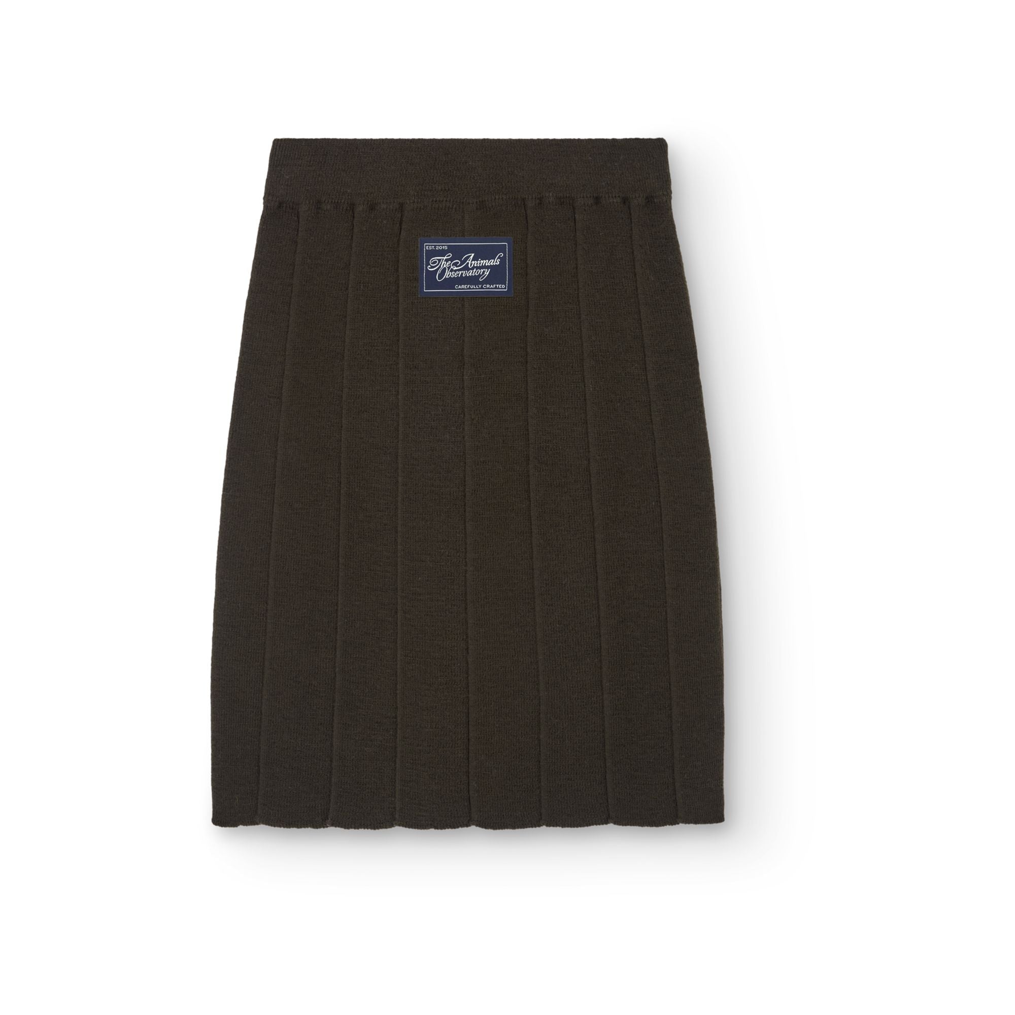 Girls Olive Knit Wool Skirt