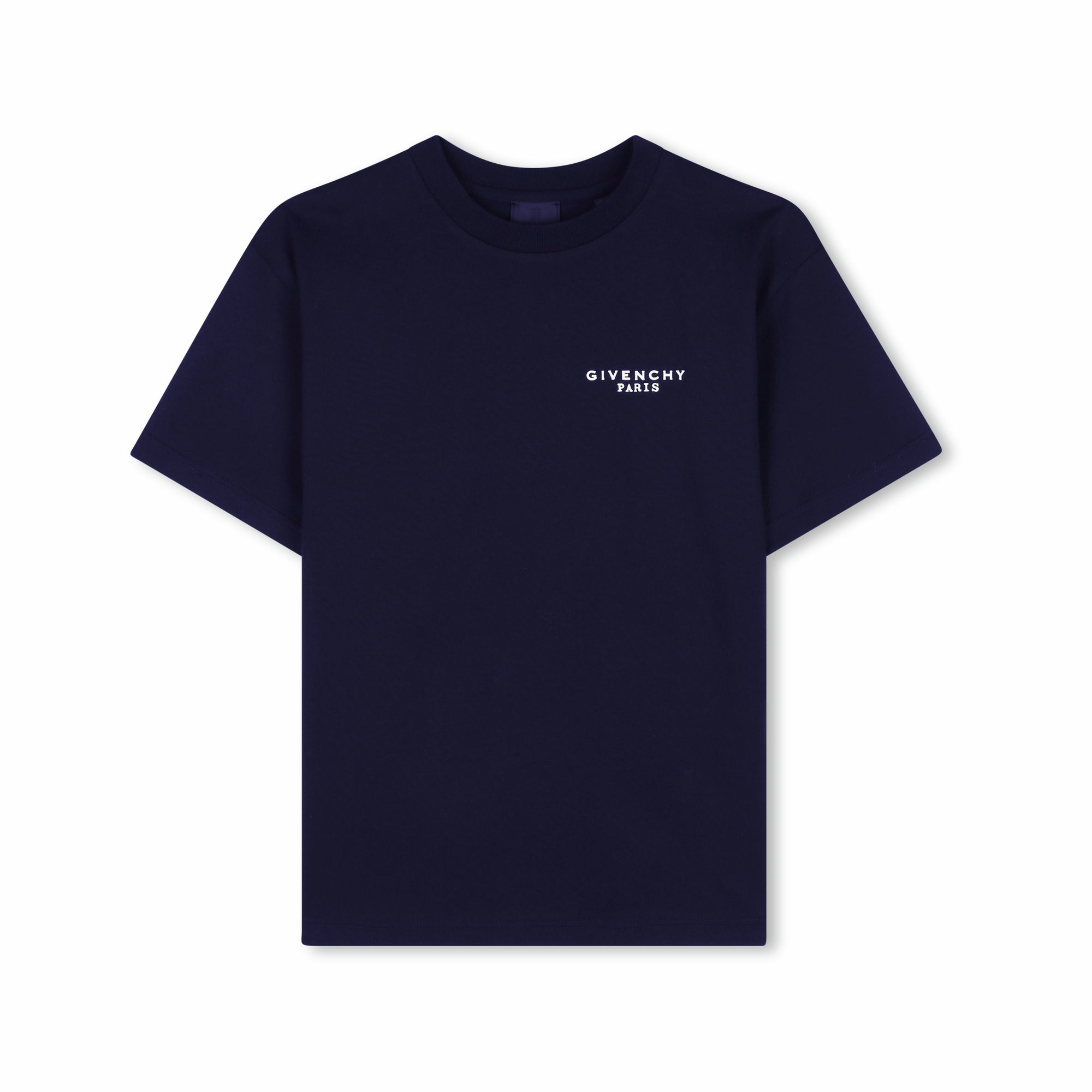 Boys & Girls Dark Blue Logo Cotton T-Shirt