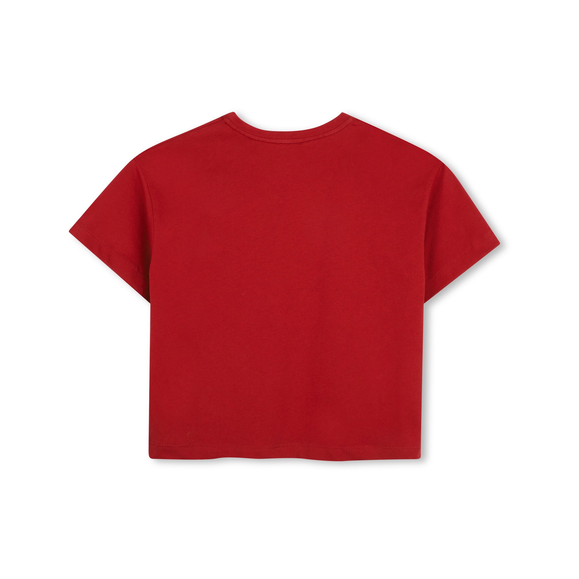 Girls Red Logo Cotton T-Shirt