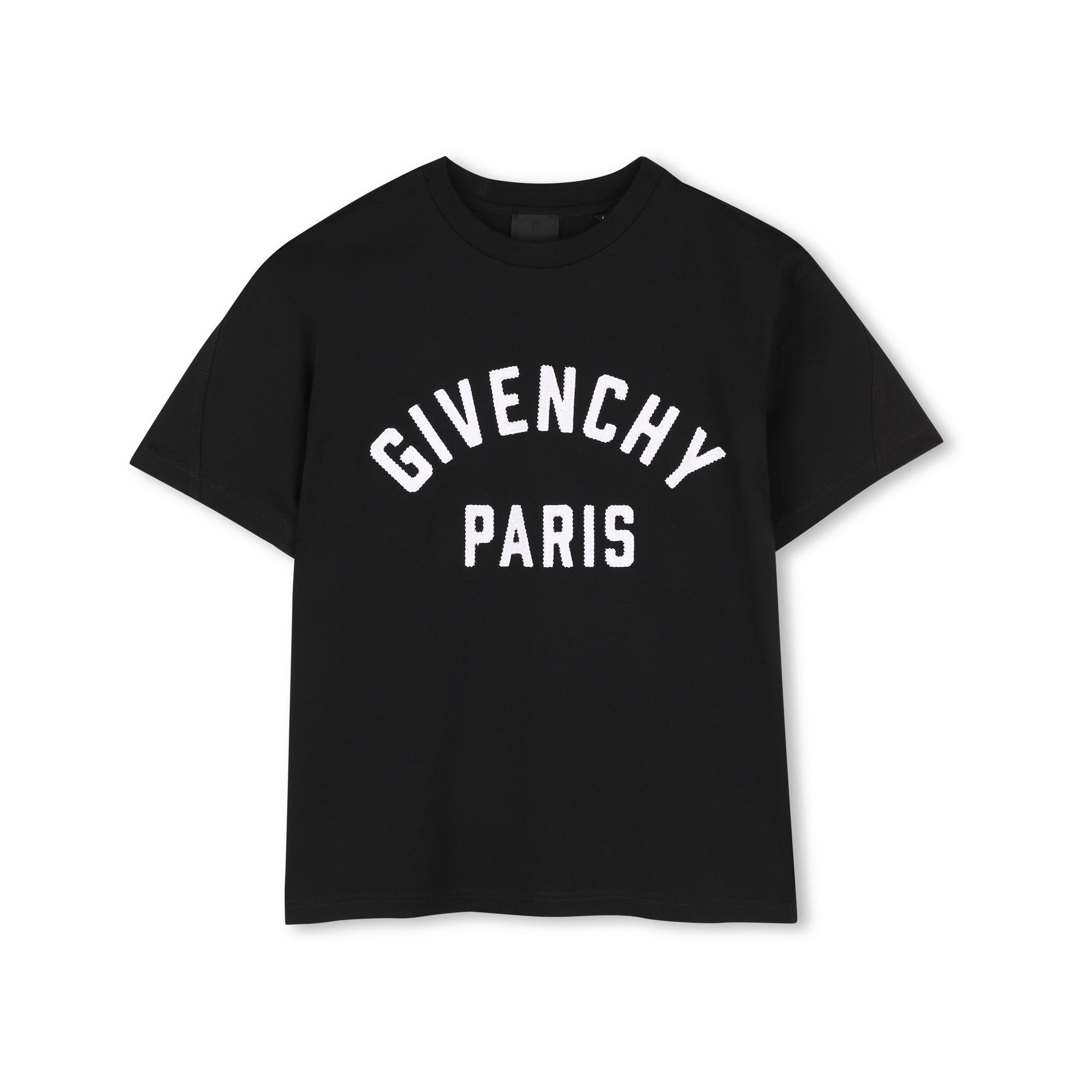 Boys Black Logo Cotton T-Shirt
