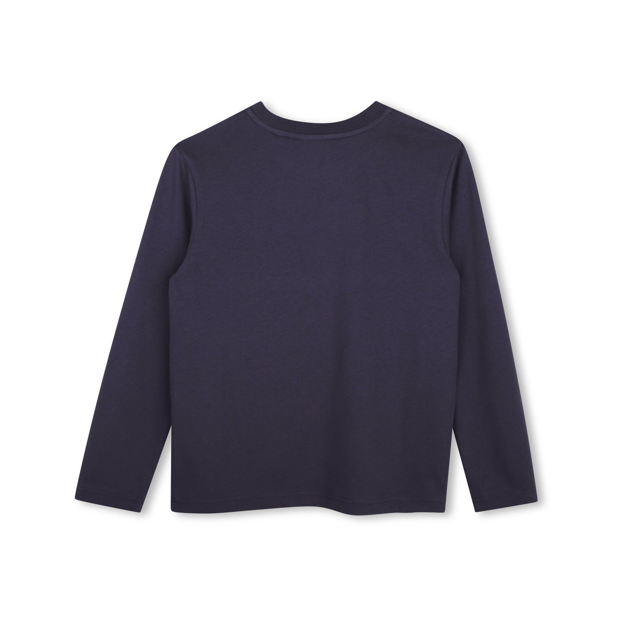 Boys Dark Blue Cotton Long Sleeves T-Shirt