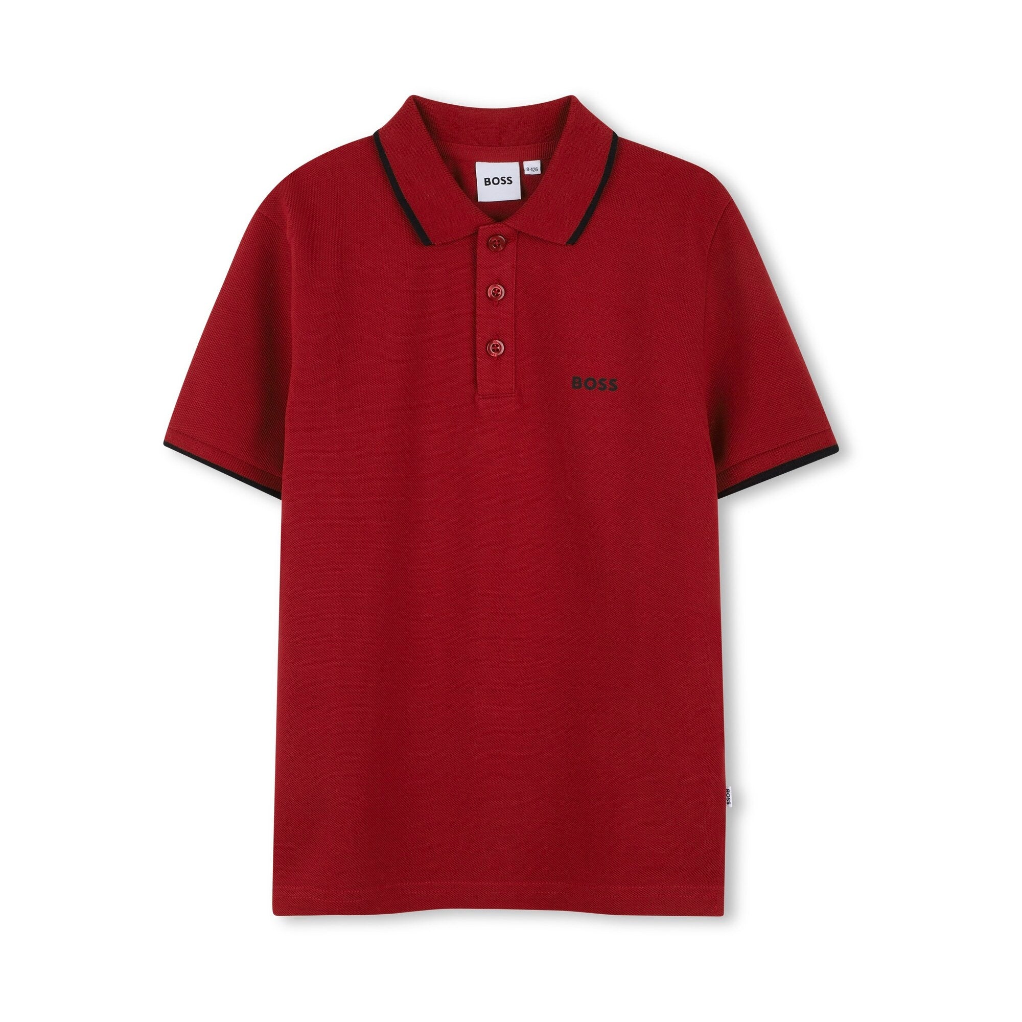 Boys Red Logo Cotton Polo Shirt