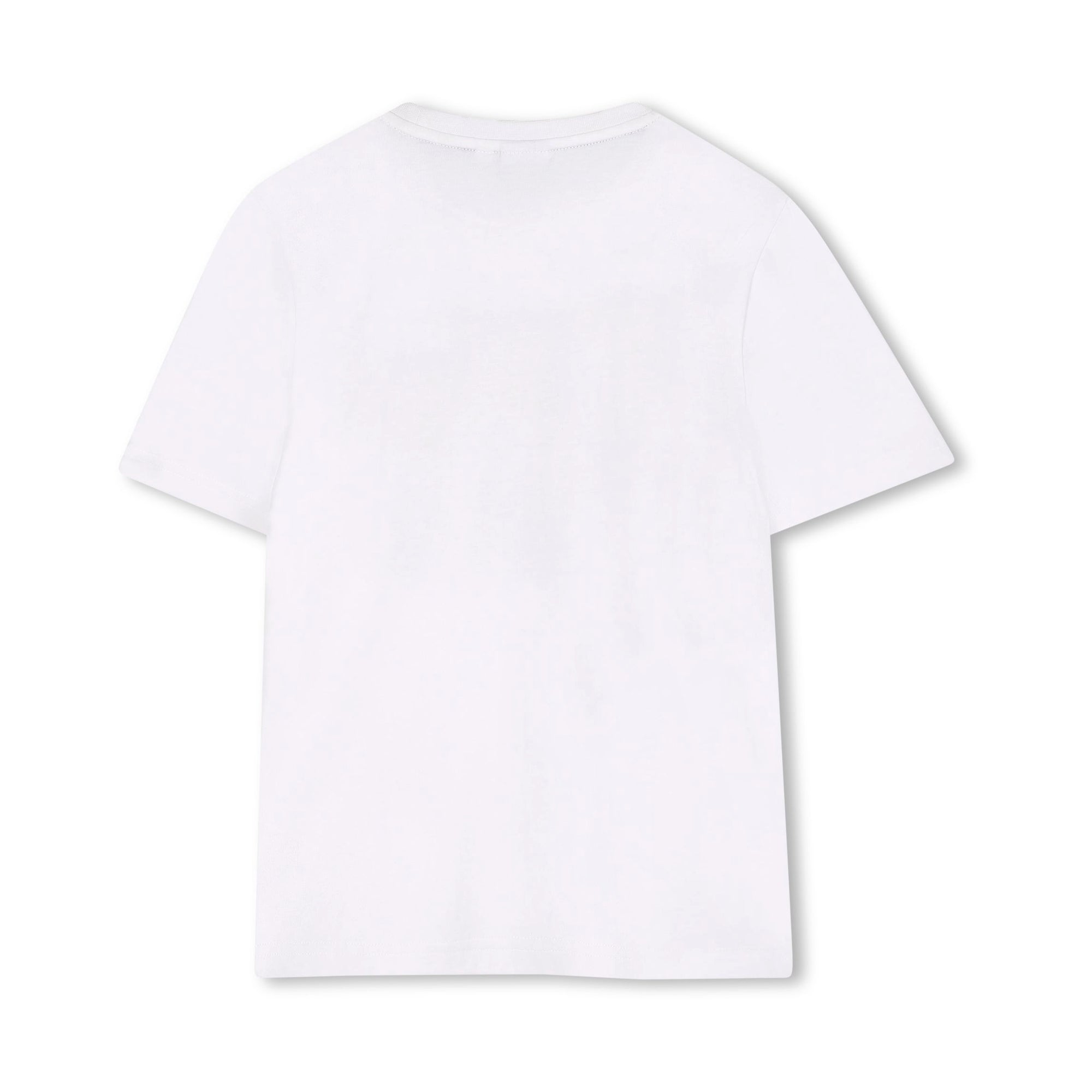 Boys White Logo Cotton T-Shirt