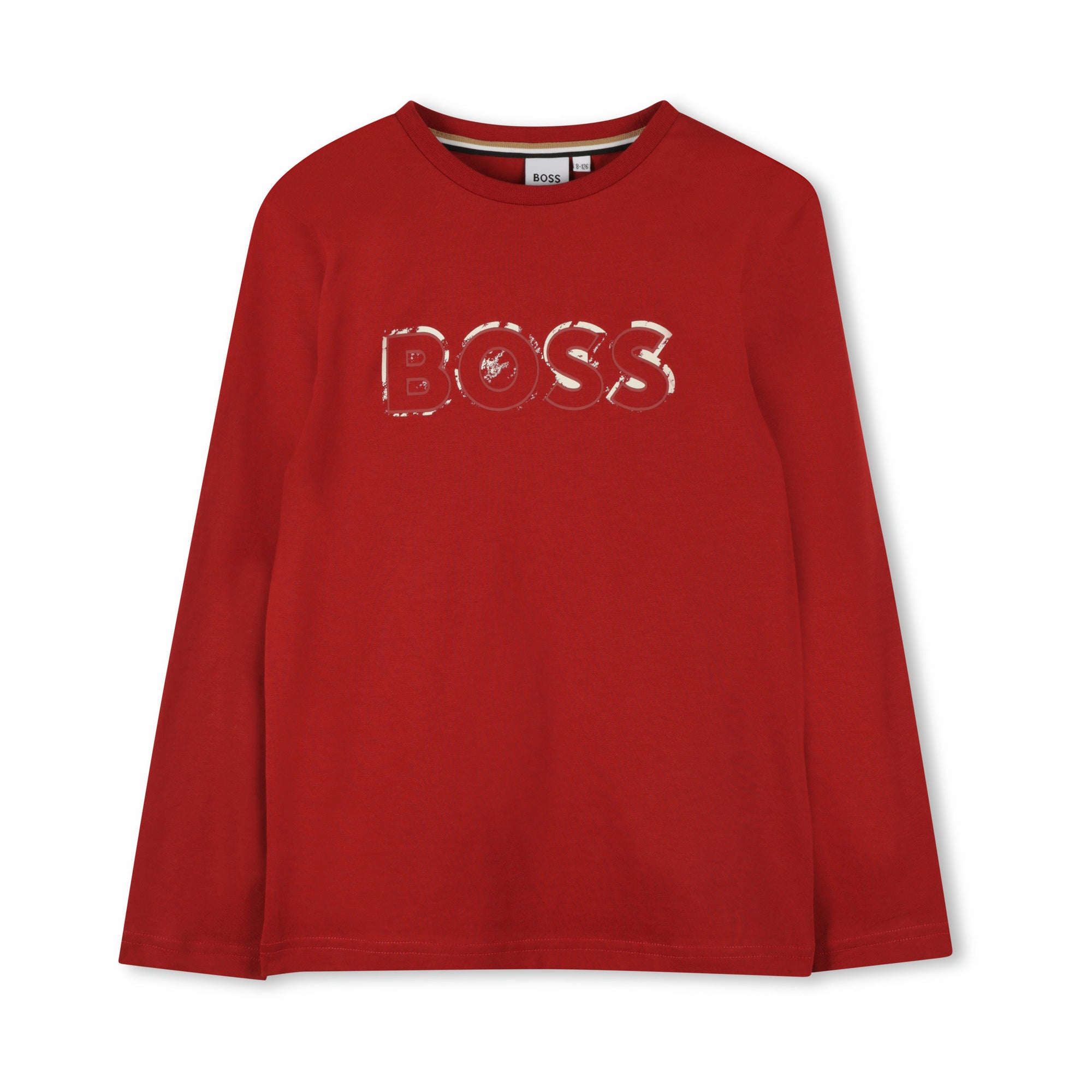 Boys Red Logo Cotton T-Shirt
