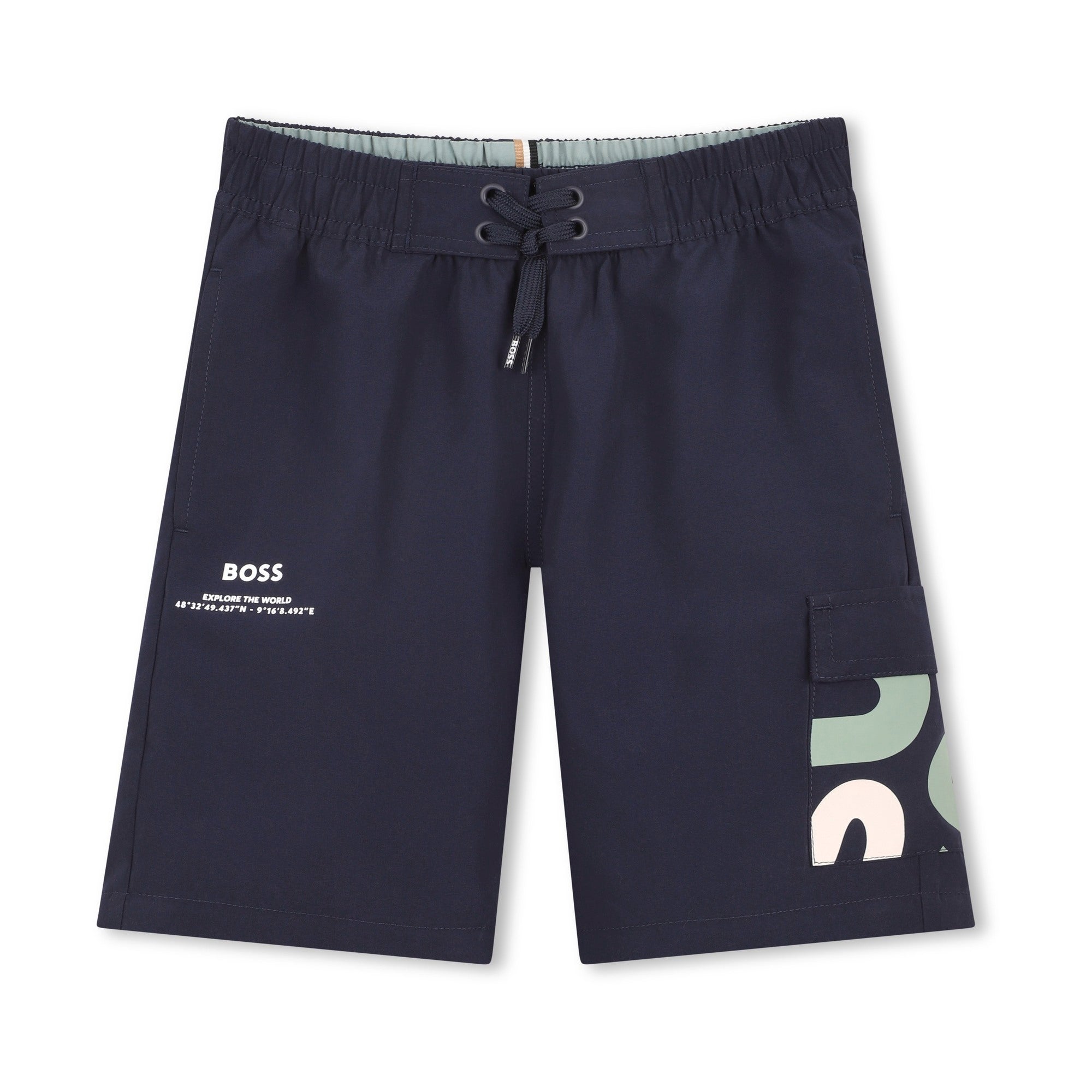 Boys Dark Blue Logo Shorts