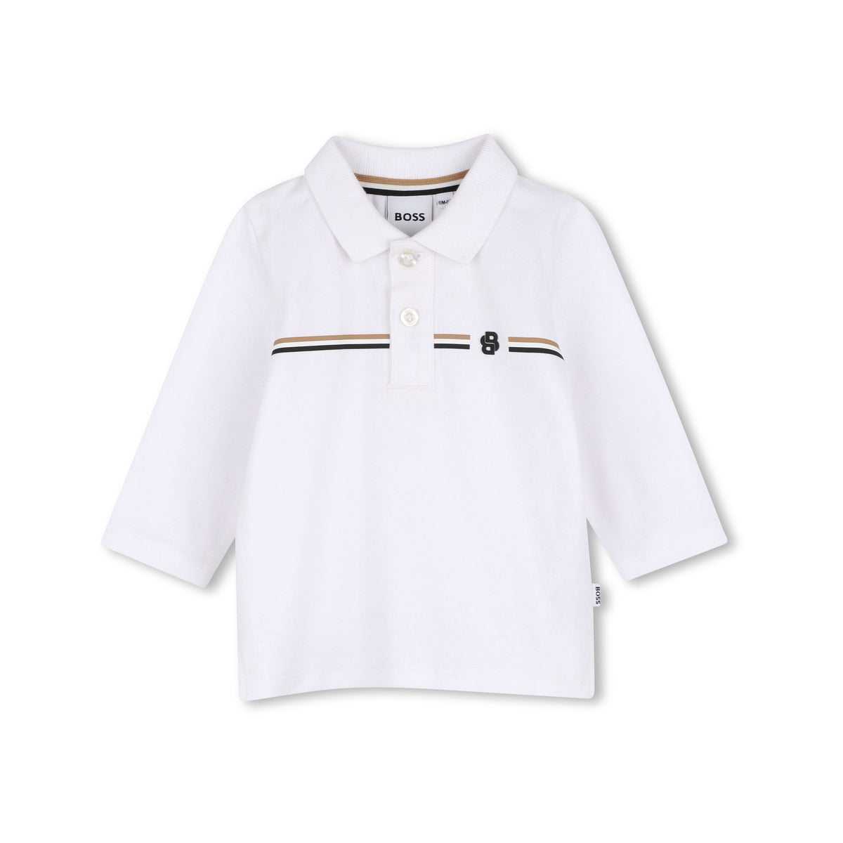 Baby Boys White Cotton Polo Shirt