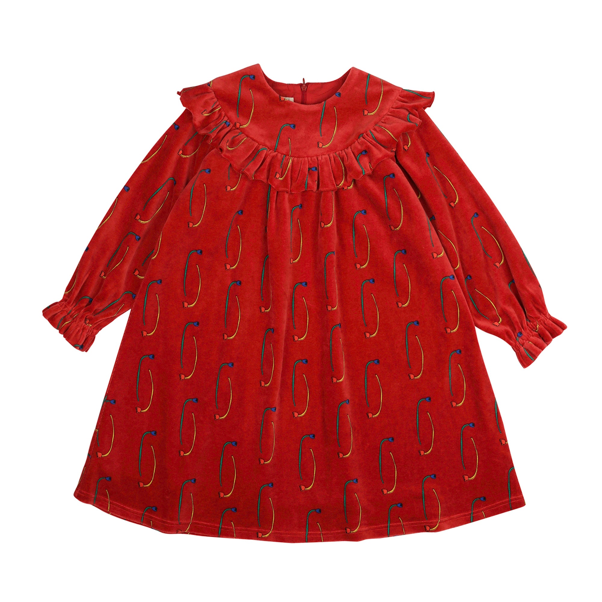 Girls Red Velvet Dress