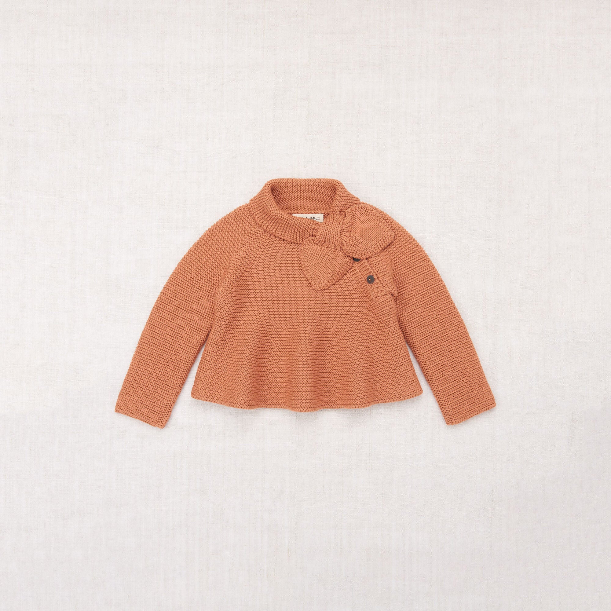 Girls Orange Bow Wool Sweater