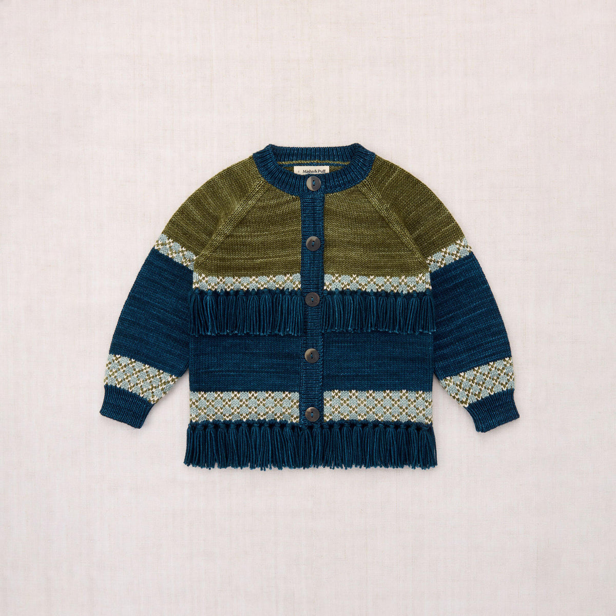 Boys & Girls Blue Tassel Wool Jacket