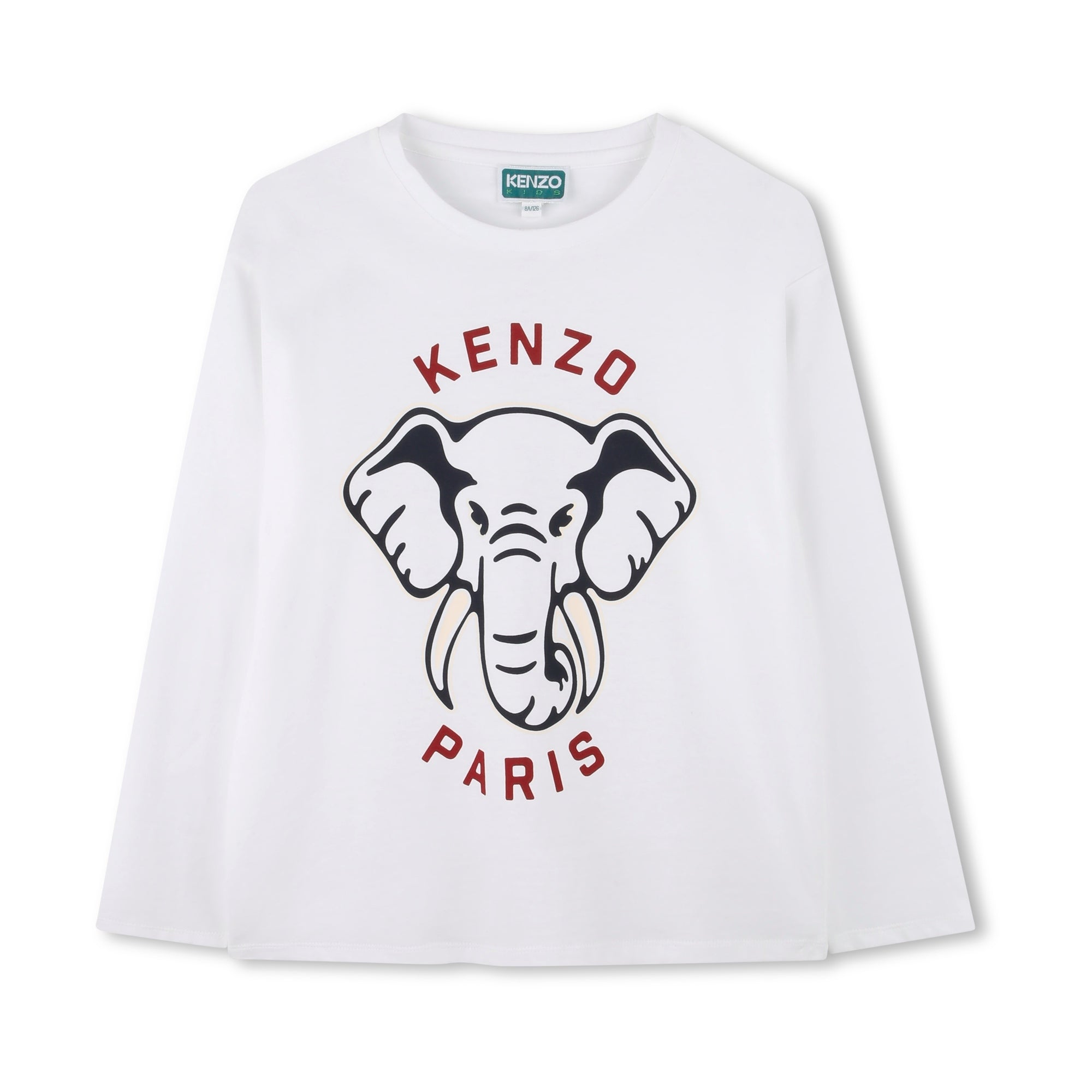 Boys & Girls White Elephant Printed Cotton T-Shirt