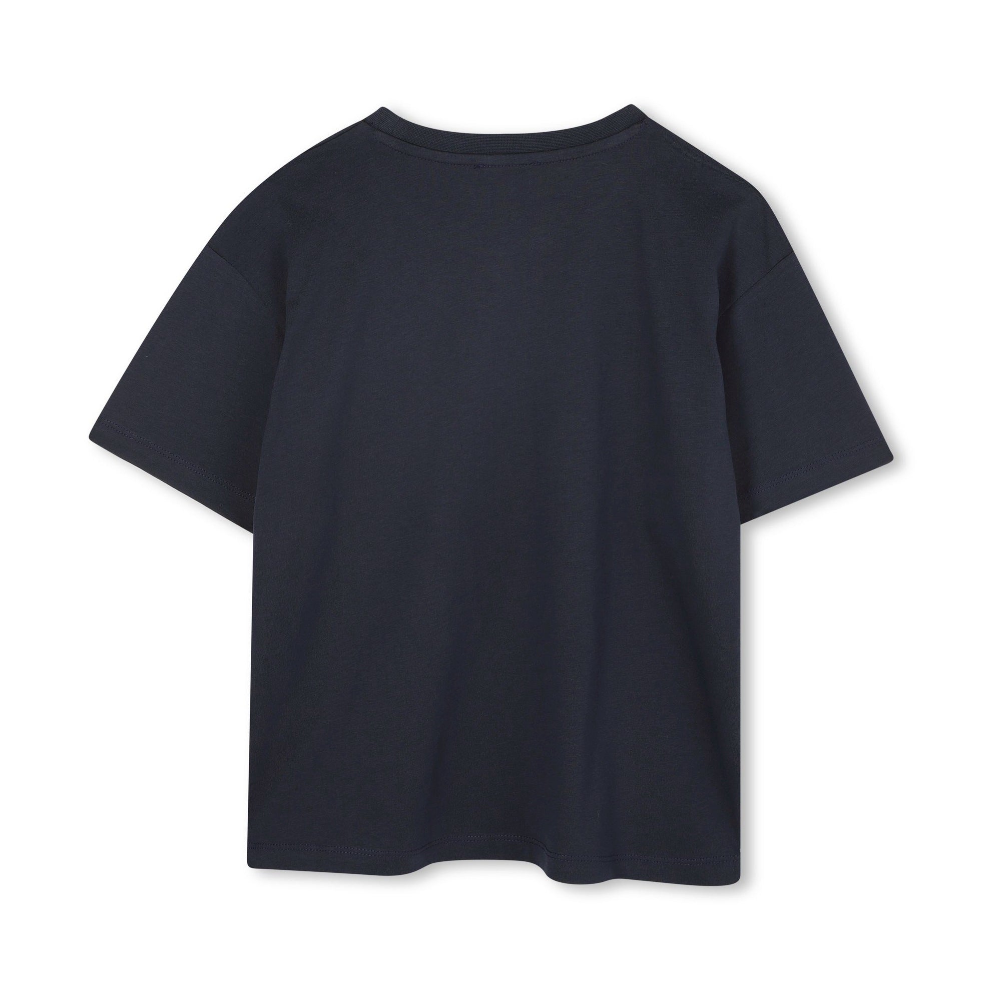 Boys & Girls Dark Blue Logo Cotton T-Shirt
