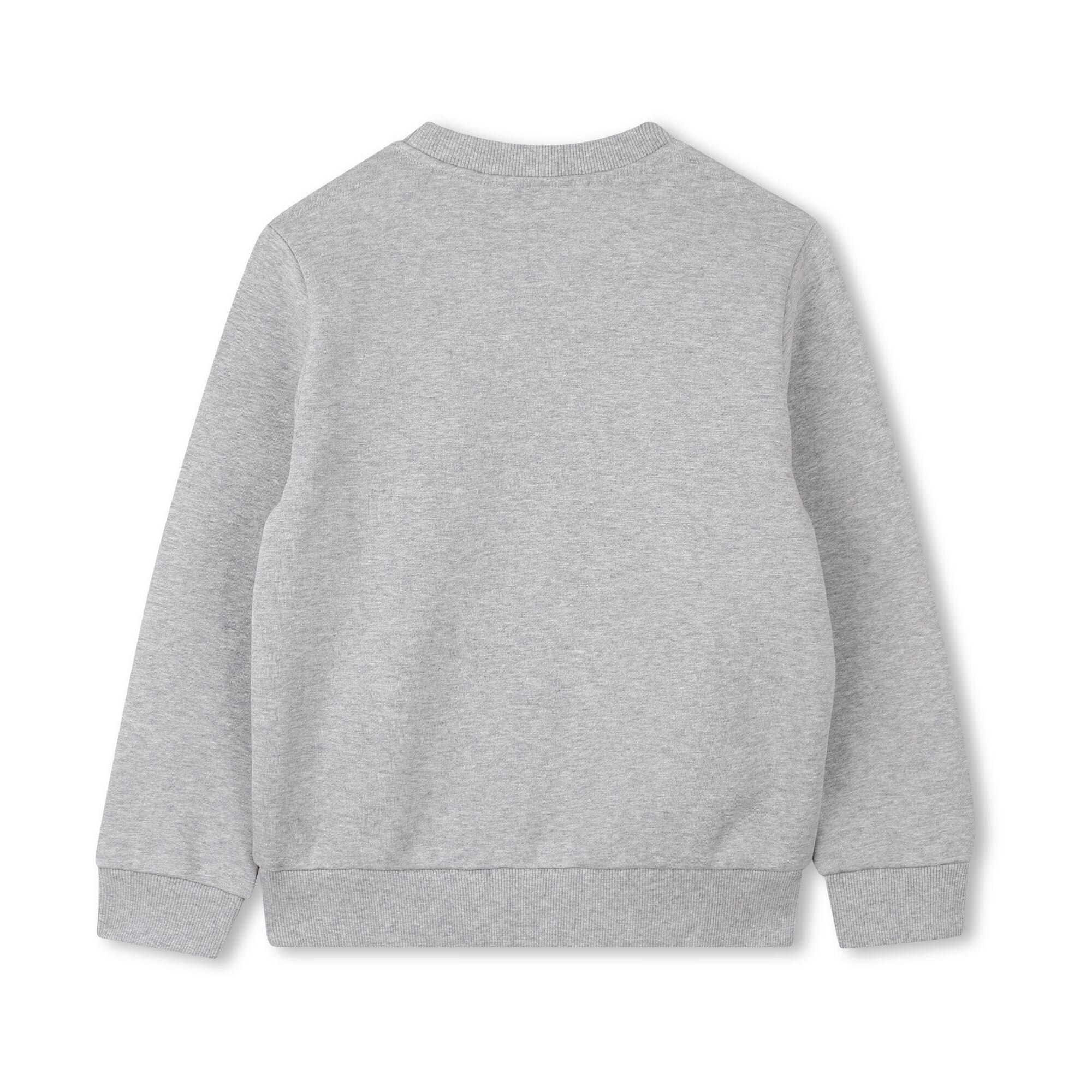 Boys Grey Embroidered Tiger Cotton Sweatshirt