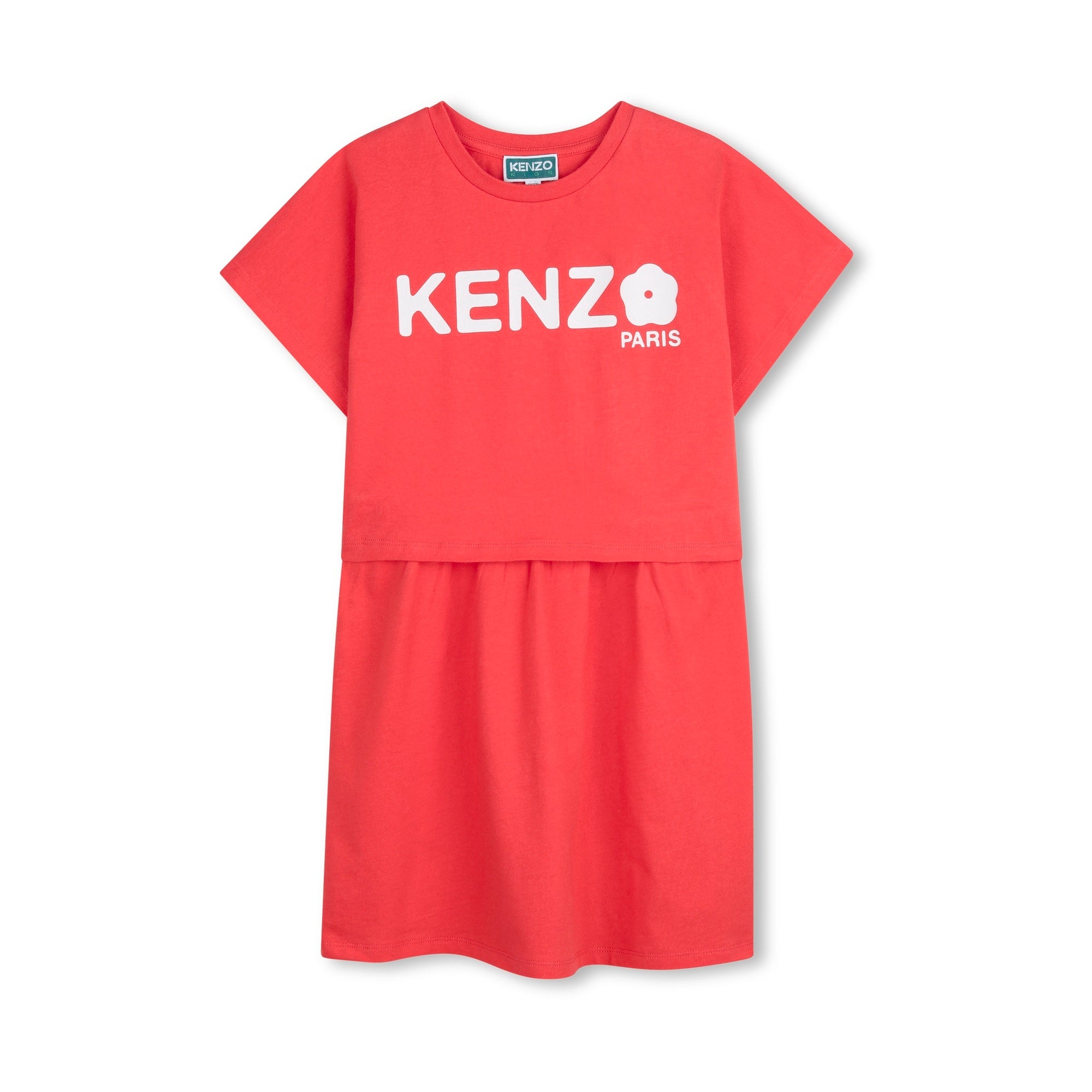 Girls Red Logo Cotton Dress