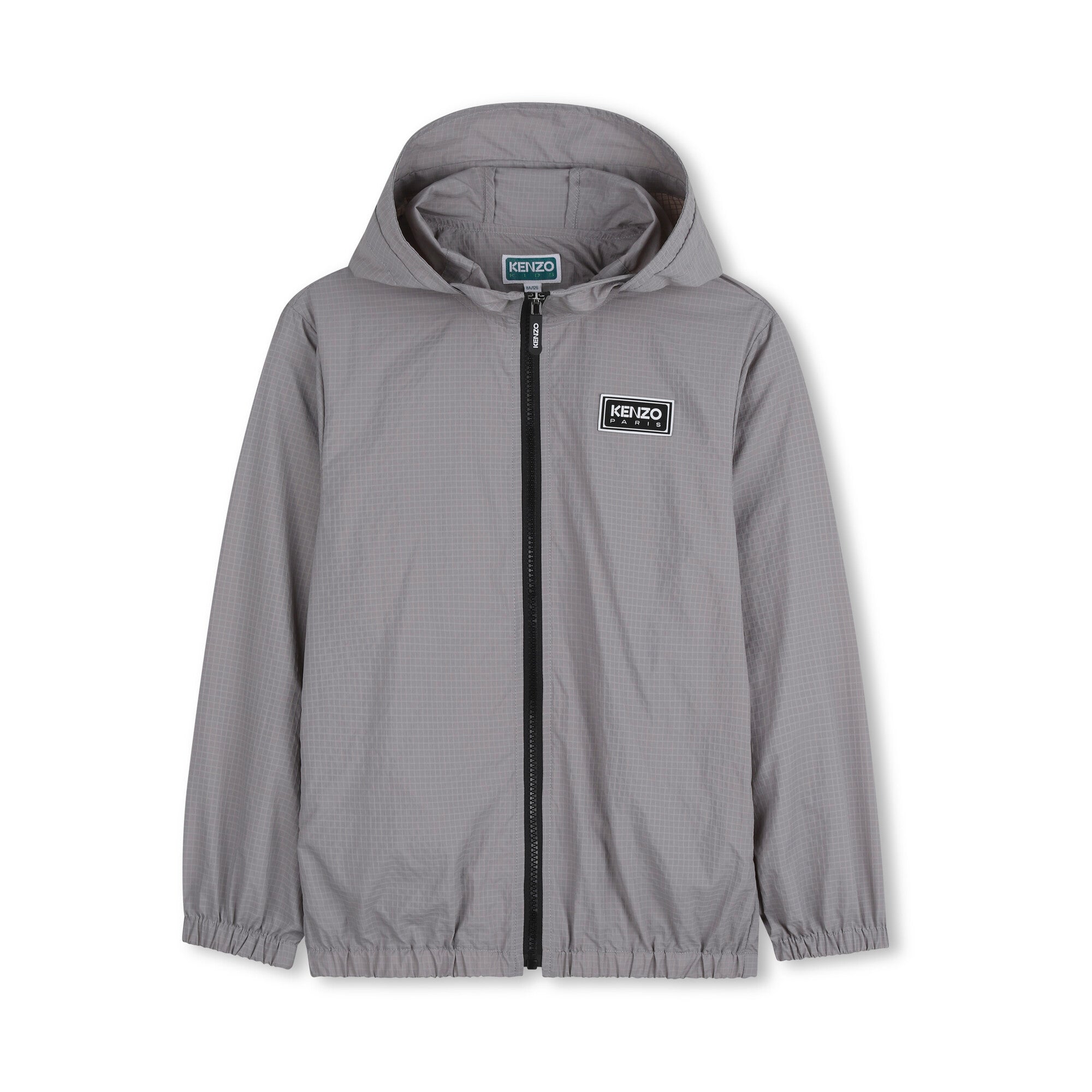 Boys Grey Check Hooded Jacket