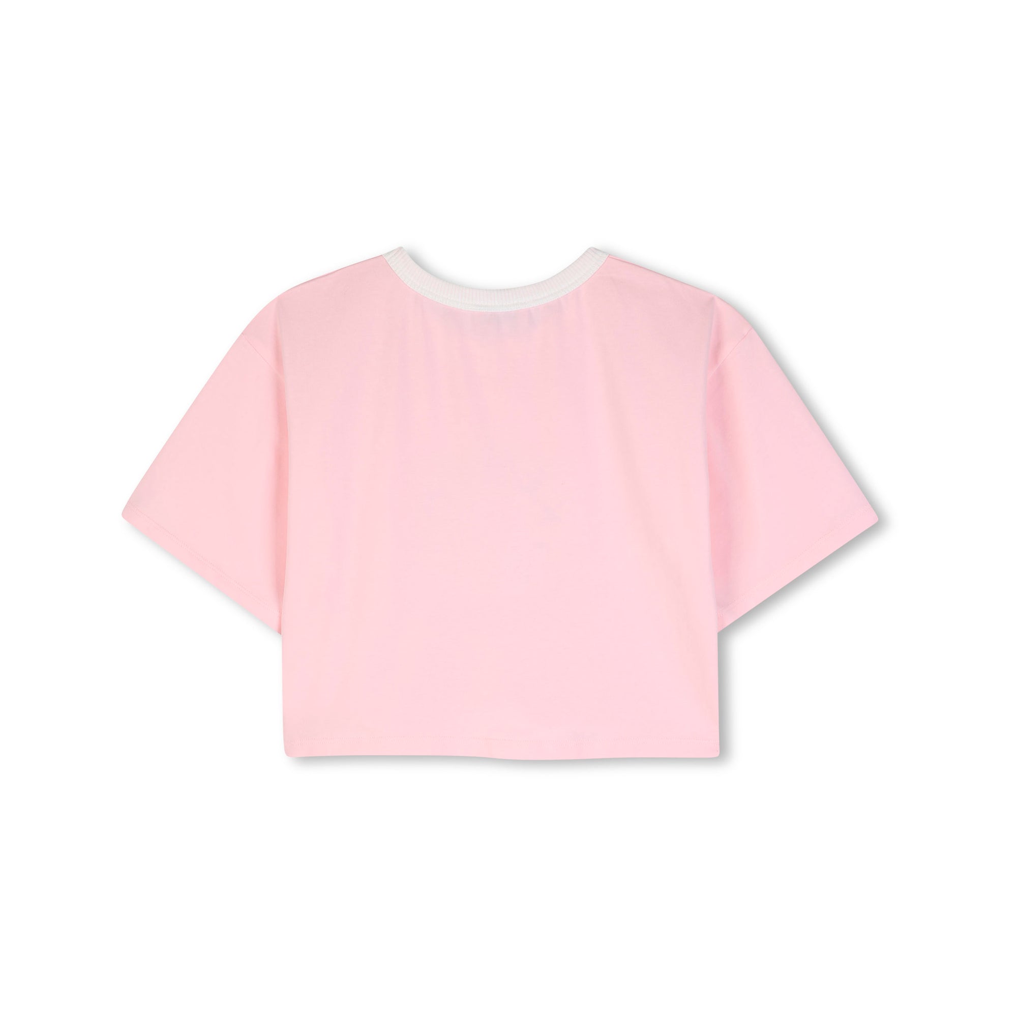 Girls Light Pink Logo Cotton T-Shirt