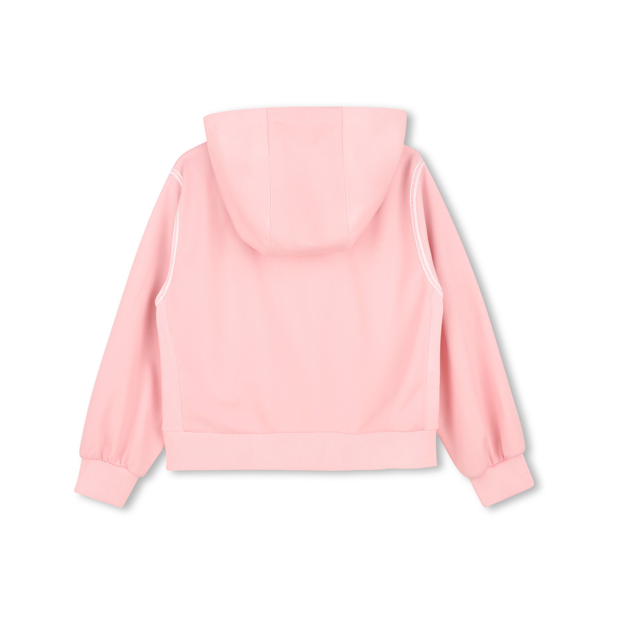 Girls Pink Cotton Zip-Up Top