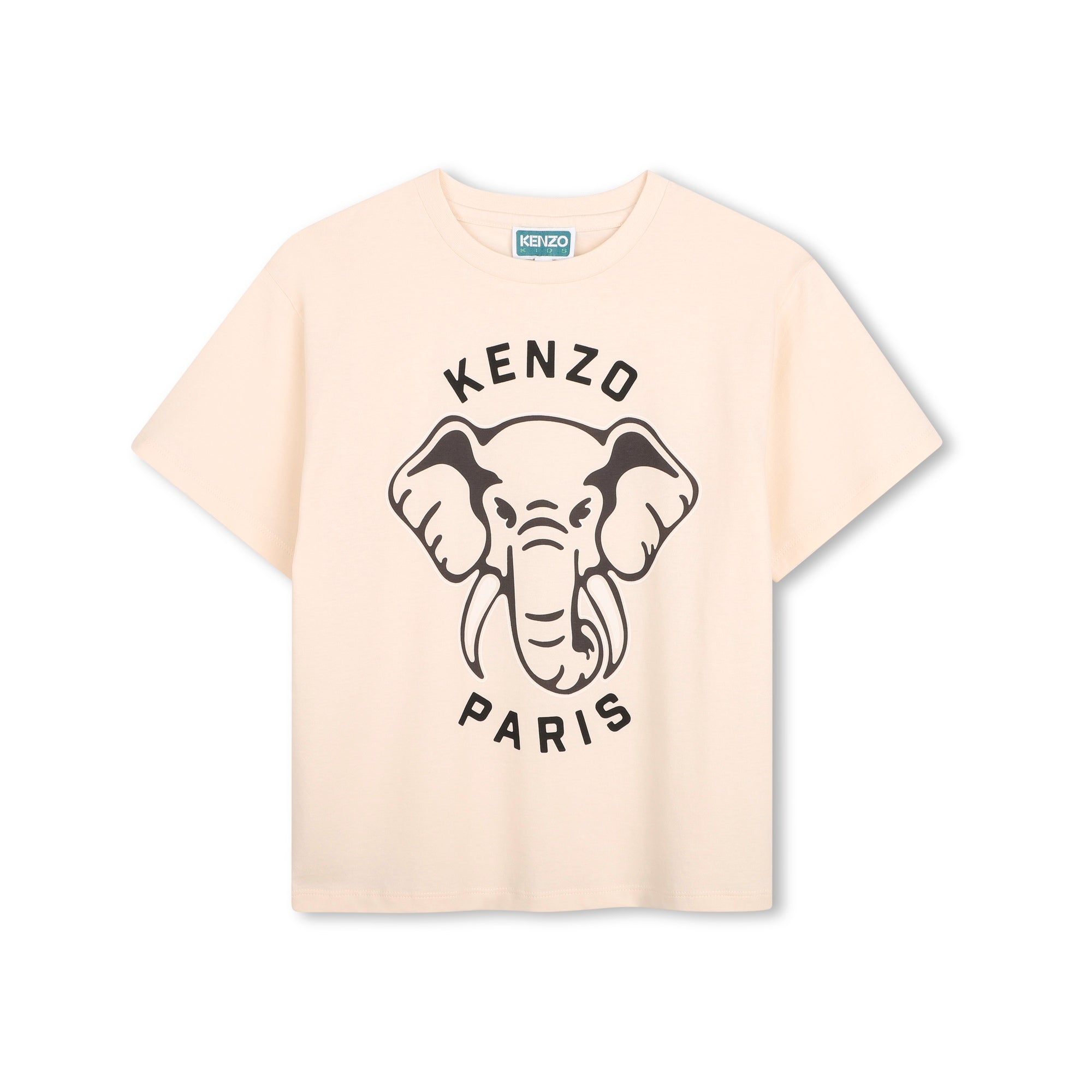 Boys & Girls White Elephant Printed Cotton T-Shirt