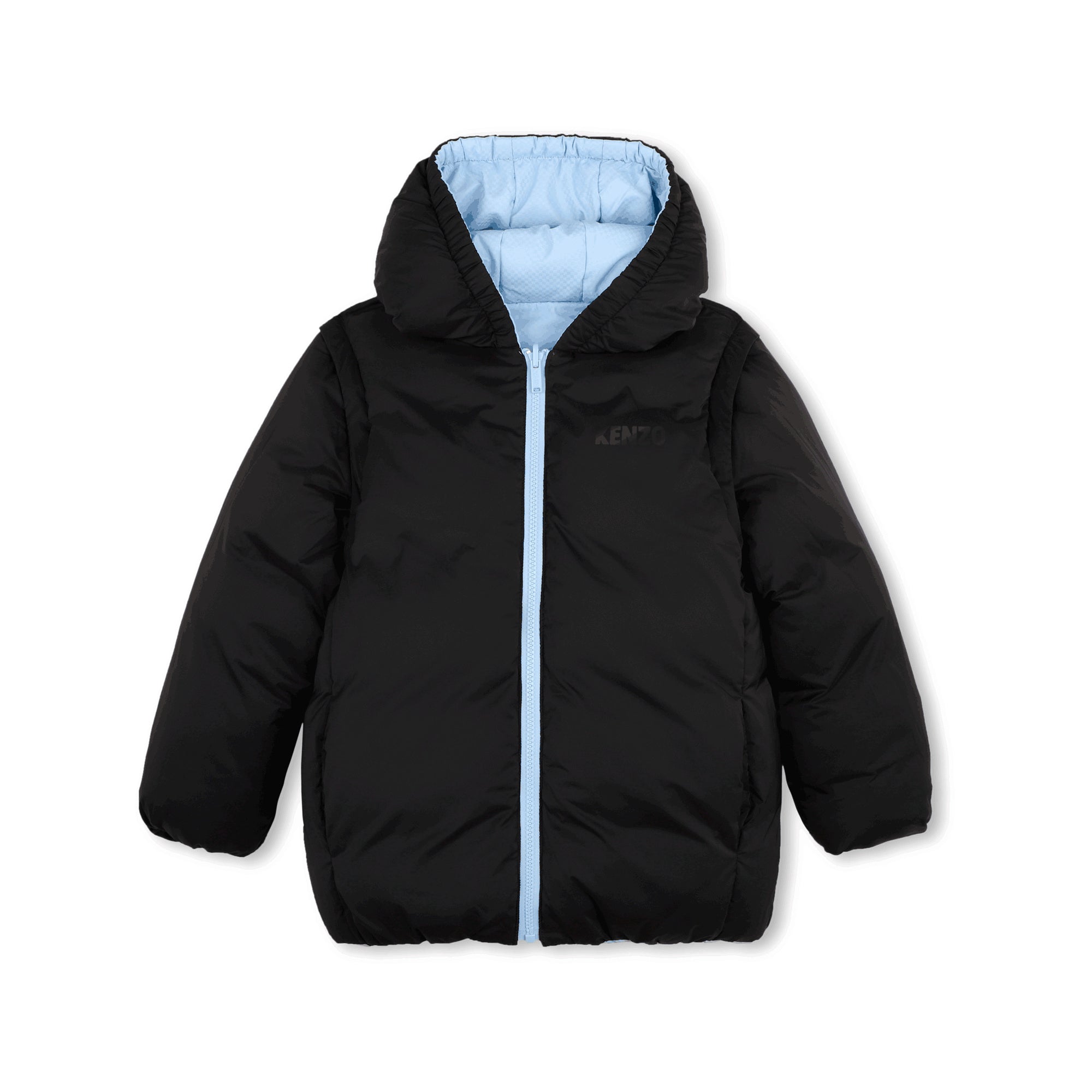 Boys Light Blue Reversible 2-in-1 Padded Jacket