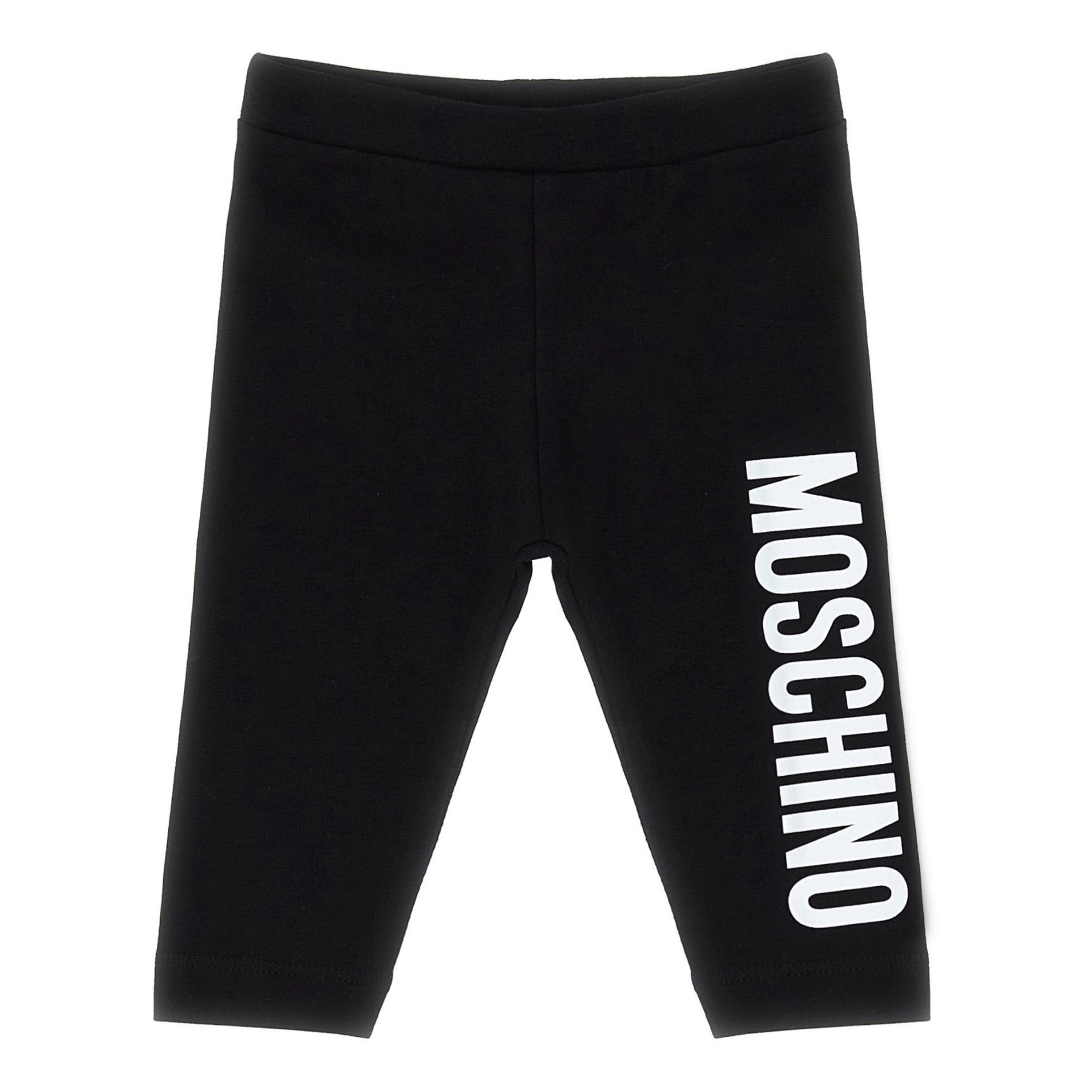 Baby Girls Black Logo Cotton Leggings