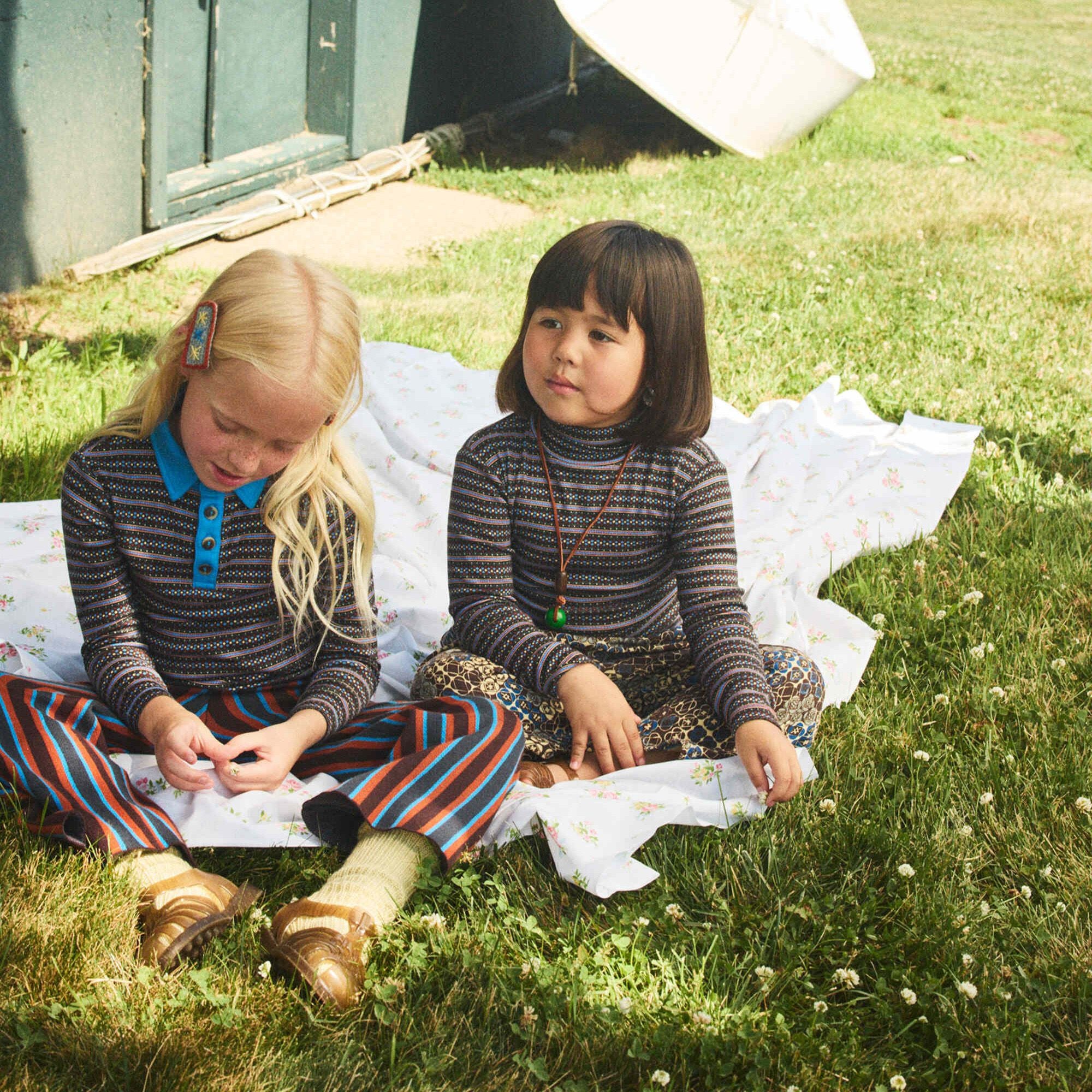 Boys & Girls Brown Stripes Cotton Turtleneck