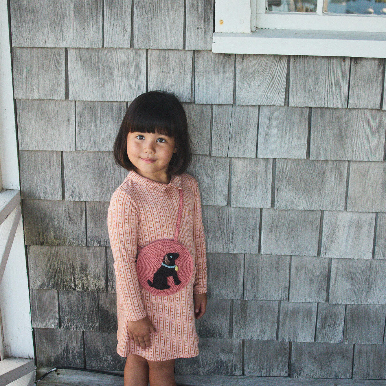 Boys & Girls Pink Puppy Wool Knit Bag