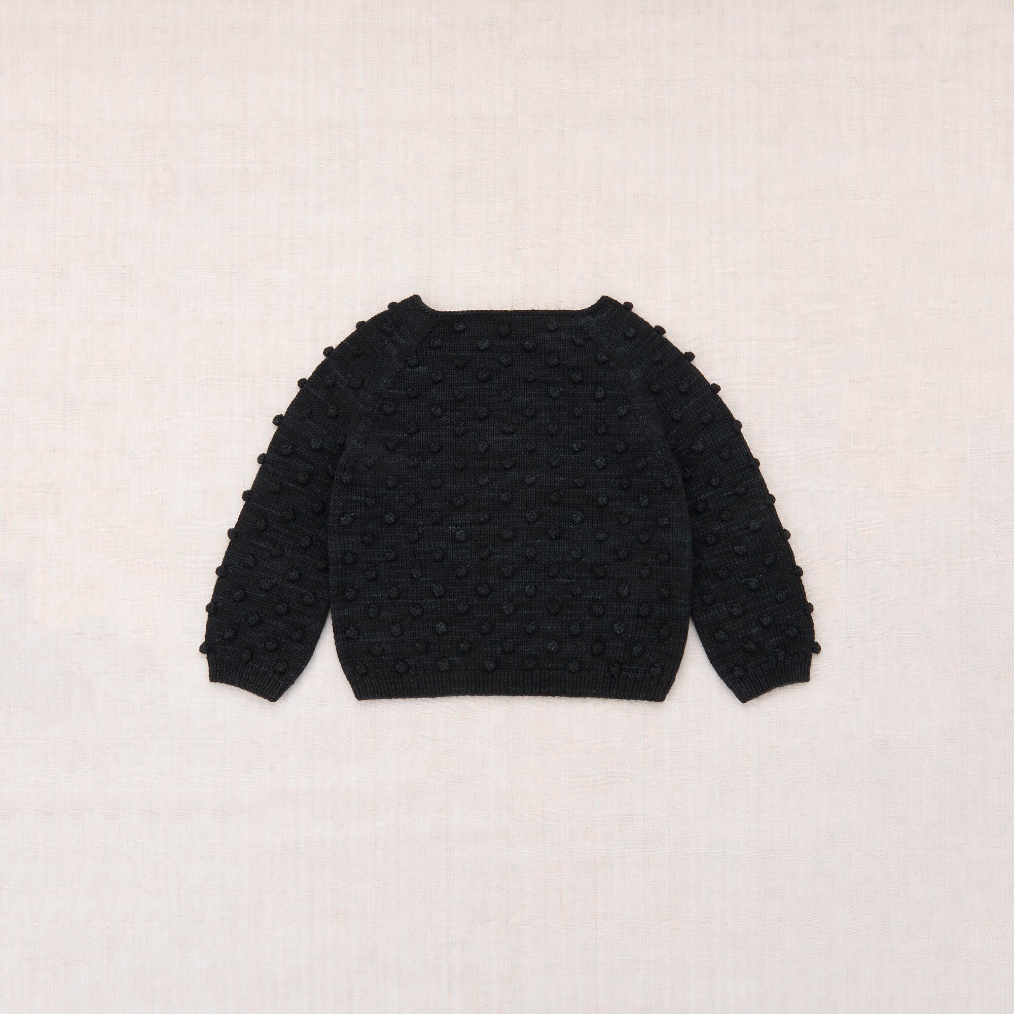 Boys & Girls Black Popcorn Wool Sweater