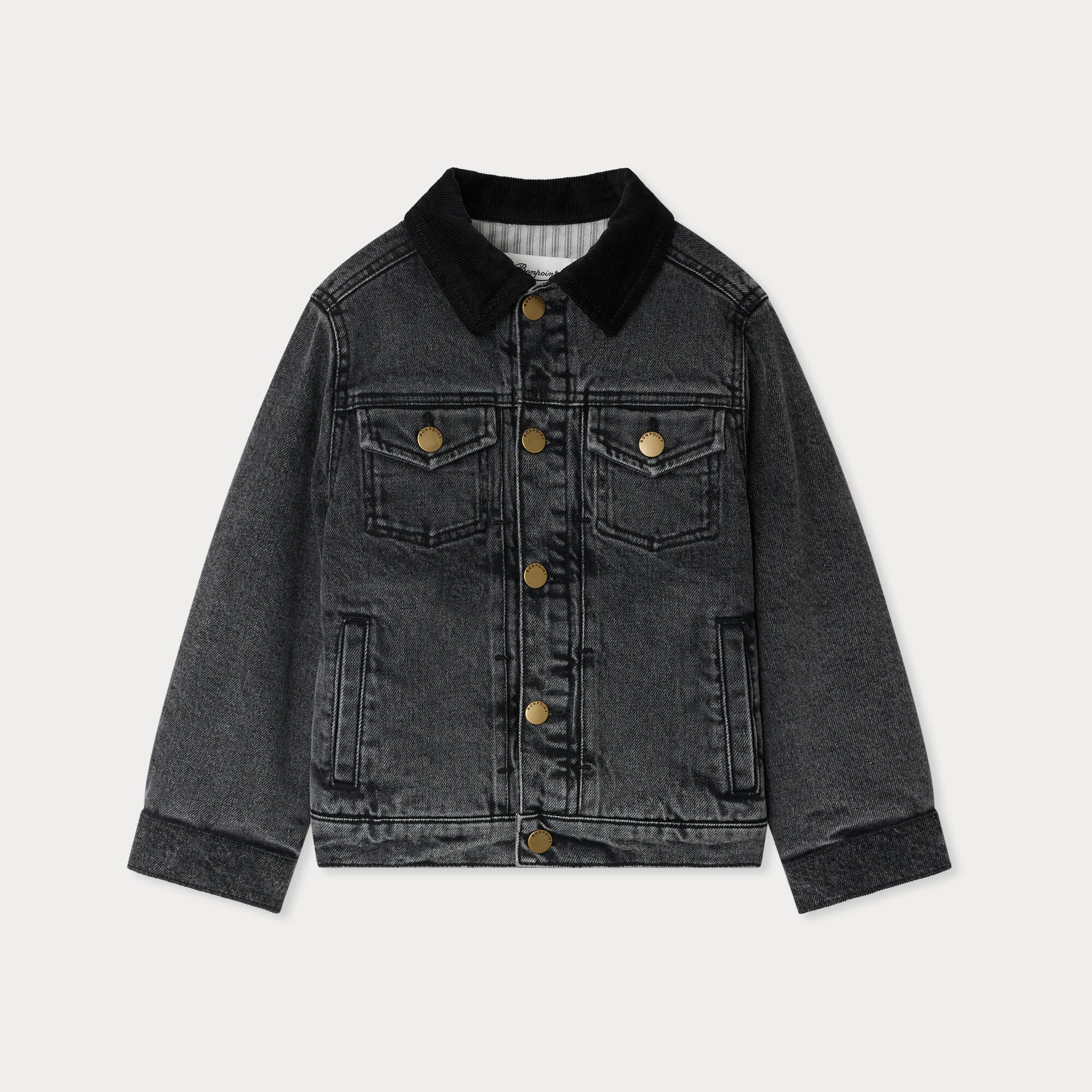 Boys Black Denim Coat