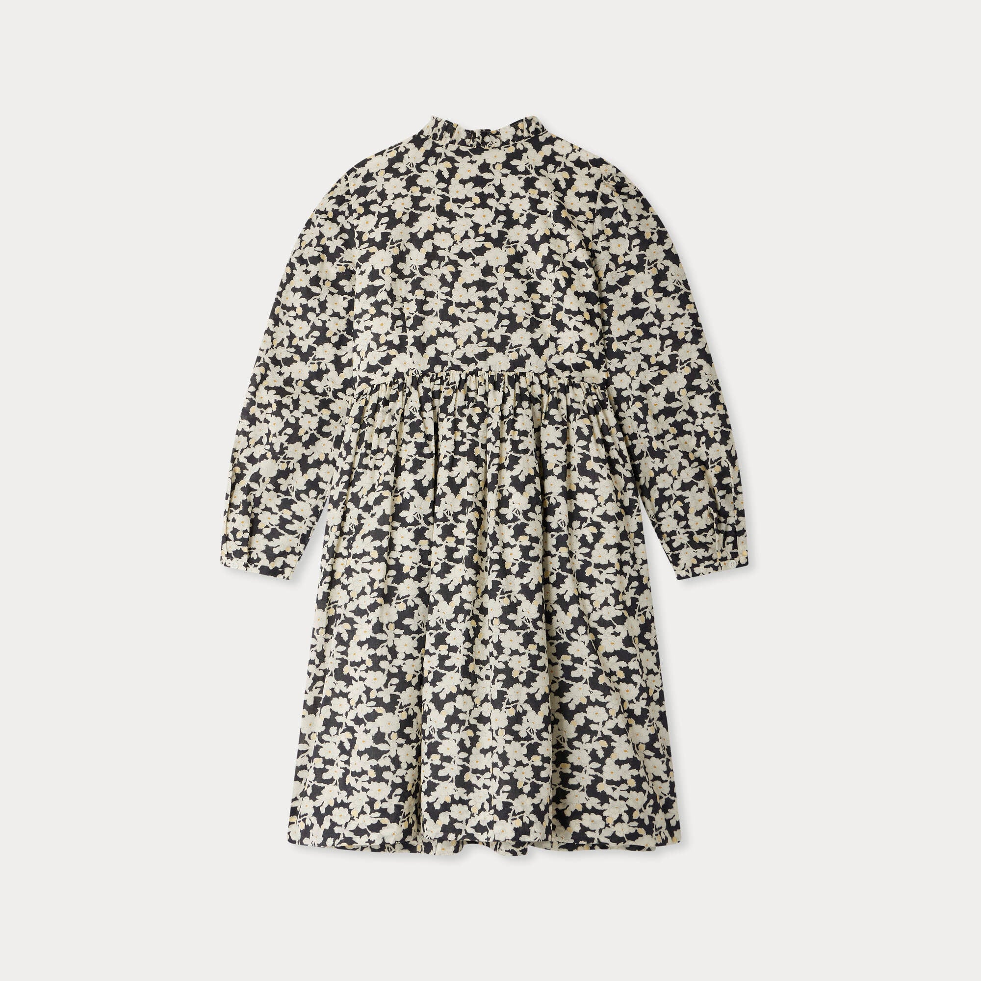 Girls Black Printed Cotton Dress