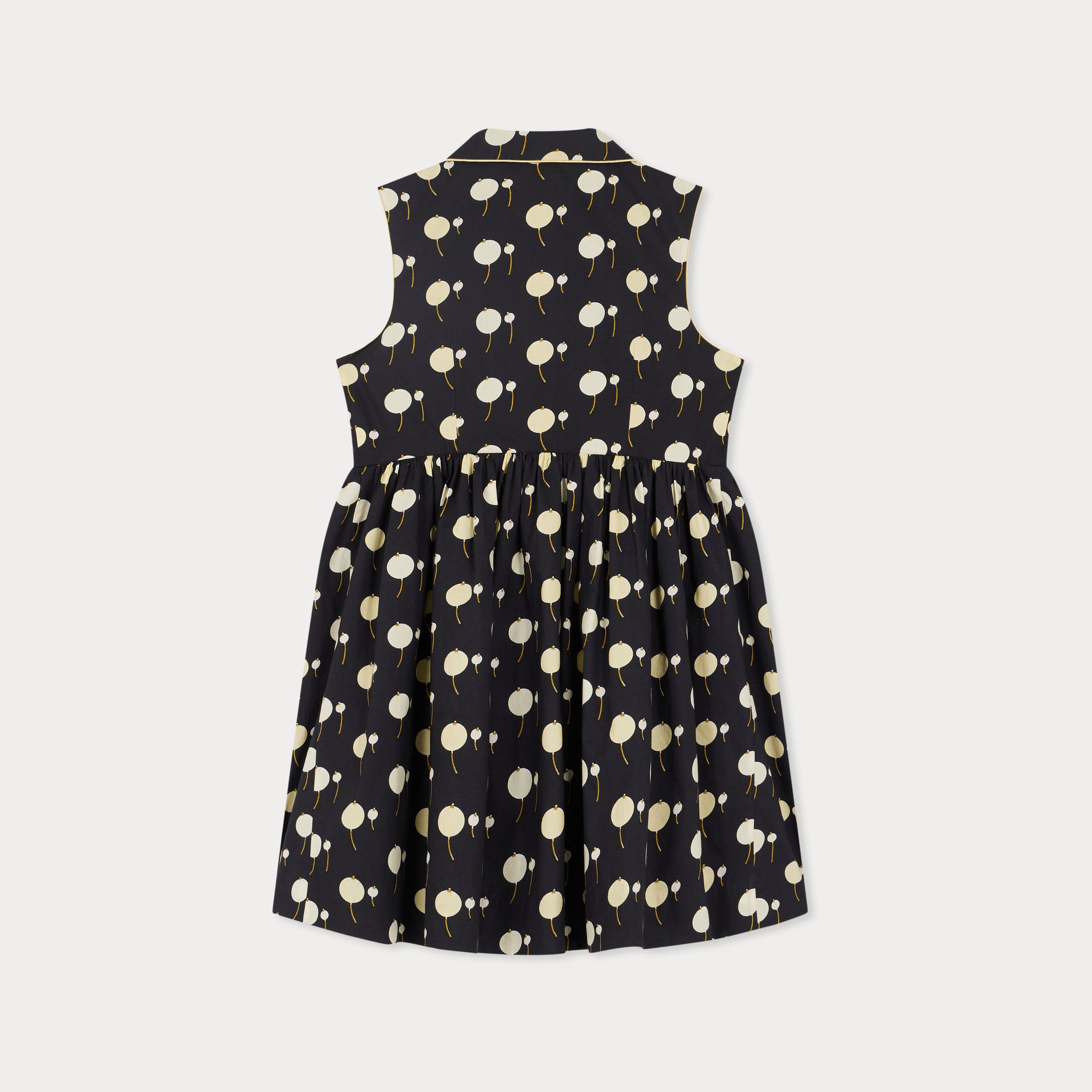 Girls Black Cherry Printed Cotton Dress