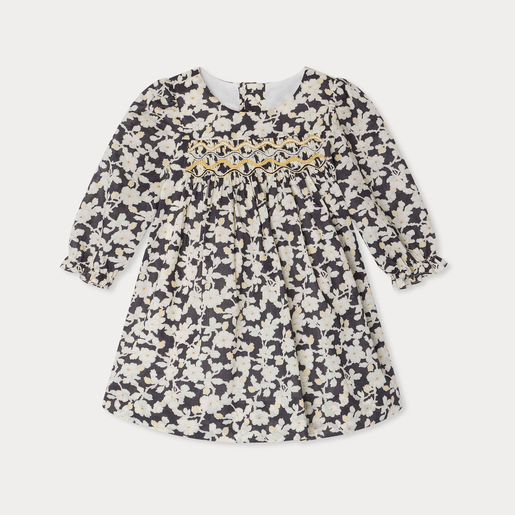 Baby Girls Black Printed Cotton Dress