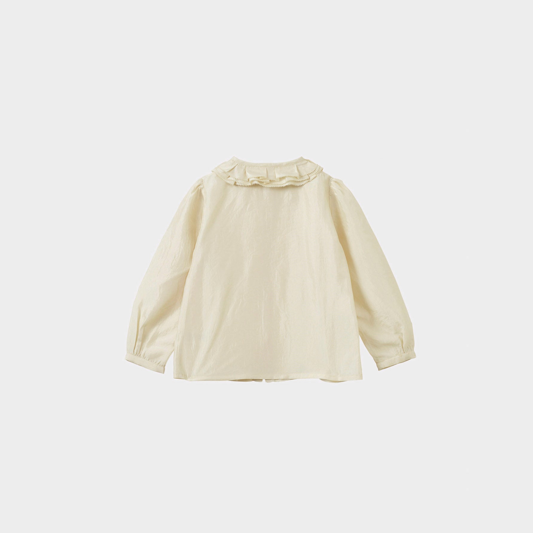 Girls White Ruffled Cotton Shirt